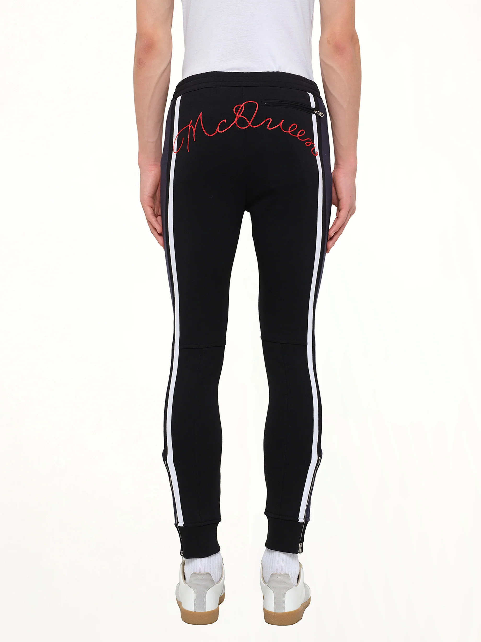 Embroidered Sweat Pants in Black - Image 3