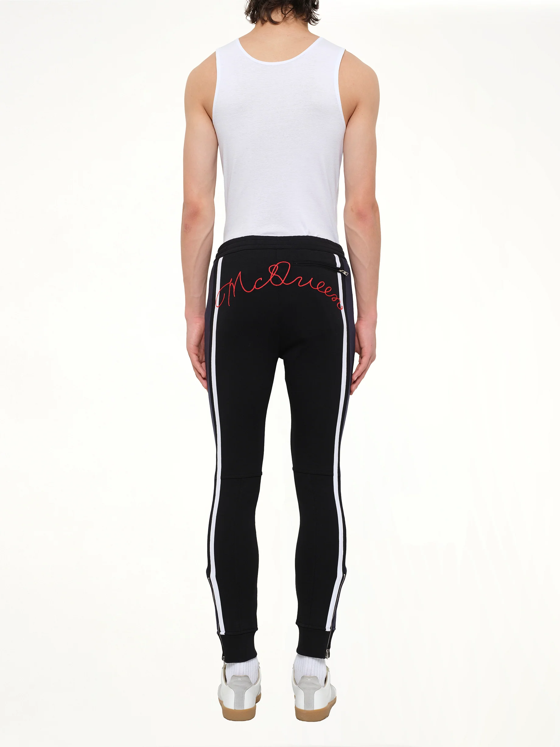 Embroidered Sweat Pants in Black - Image 4