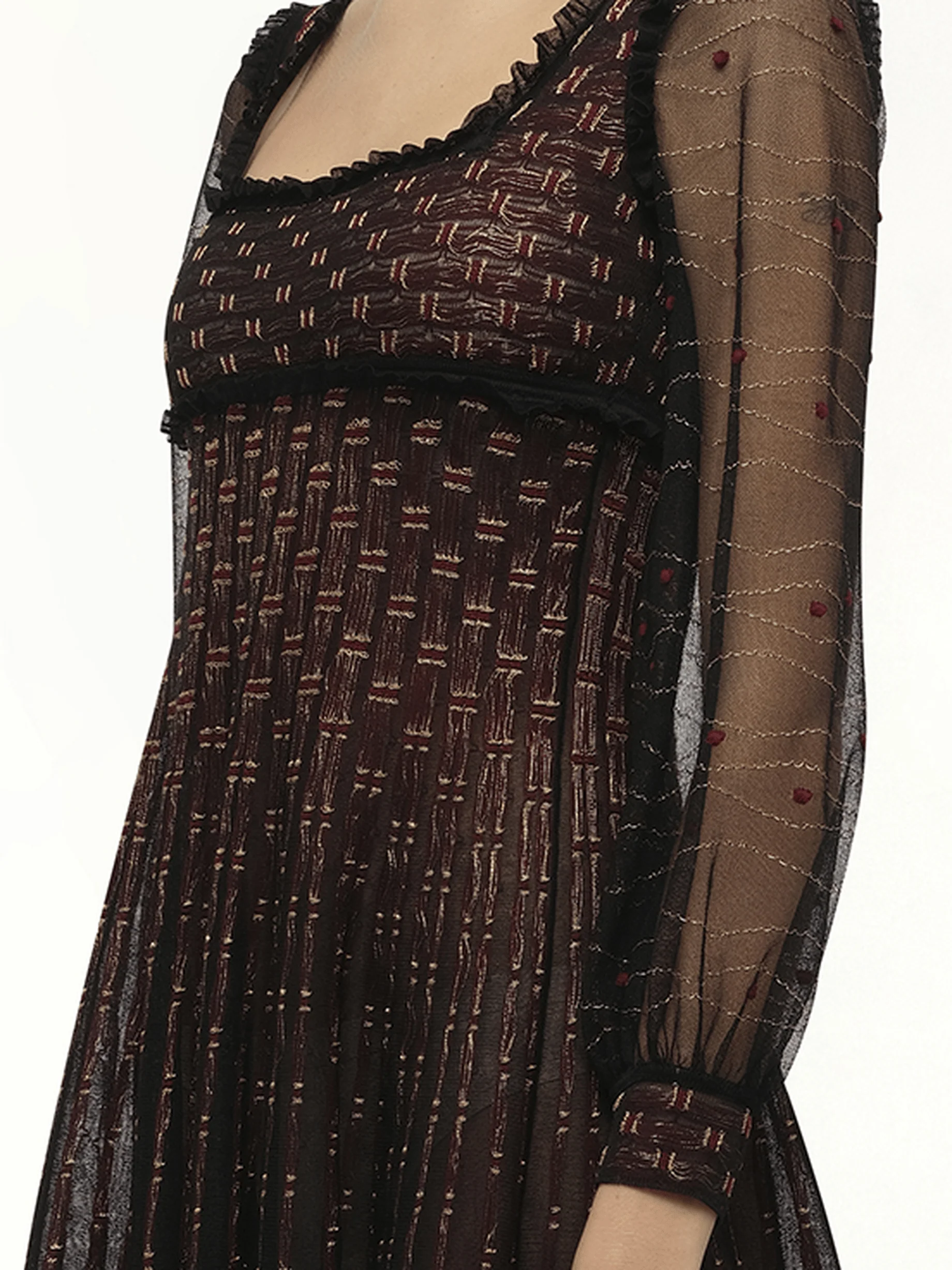 Amq - Metal Tulle Dress in Black062 - Image 3