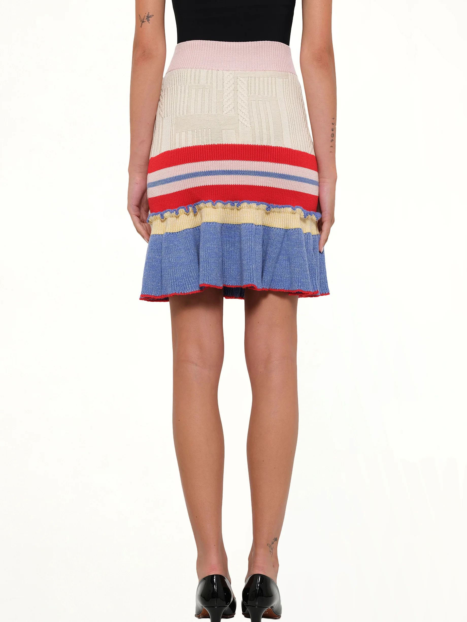 Multi Knit Tweed Mini Skirt In Multicolour - Image 3