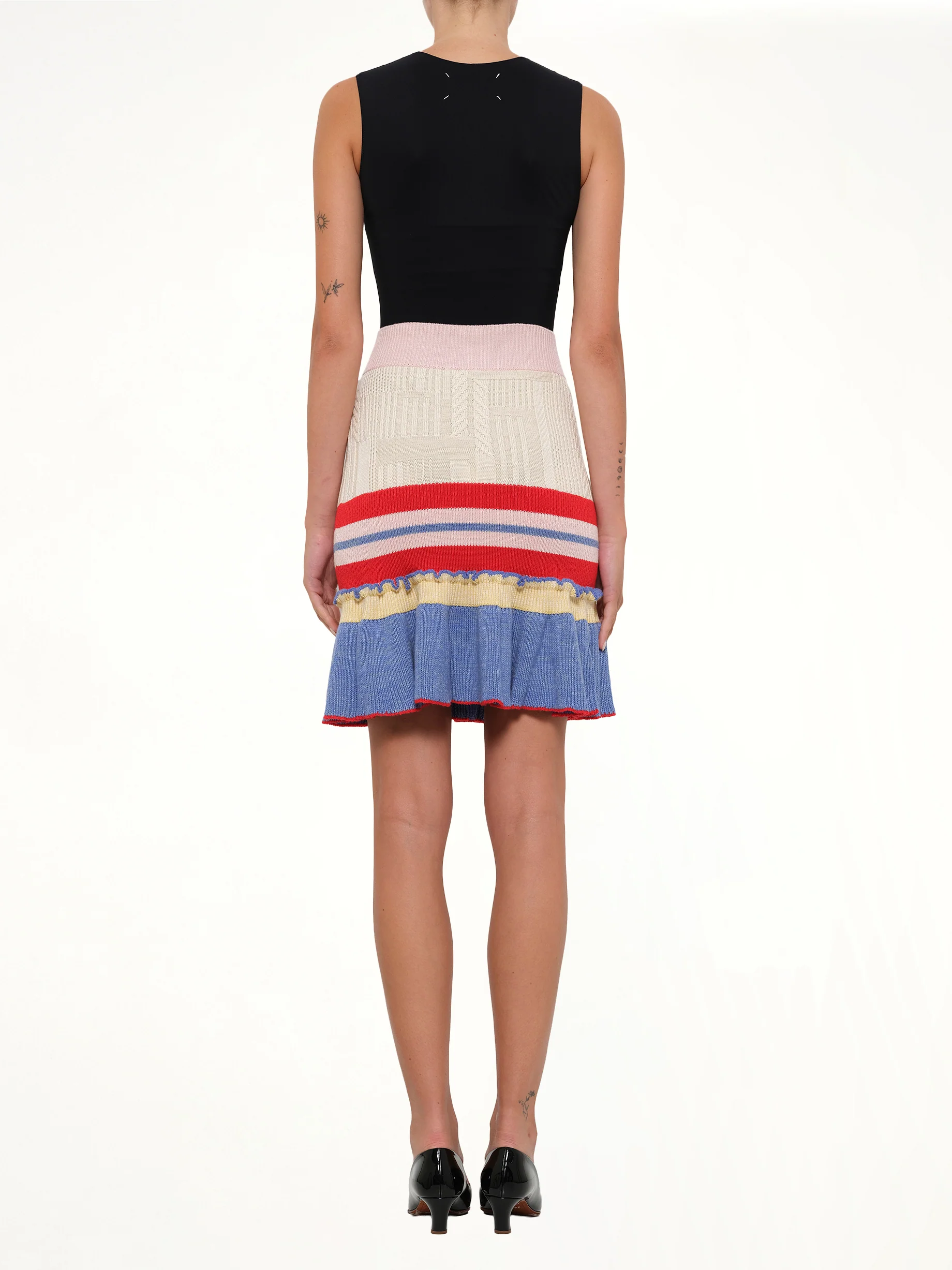 Multi Knit Tweed Mini Skirt In Multicolour - Image 4