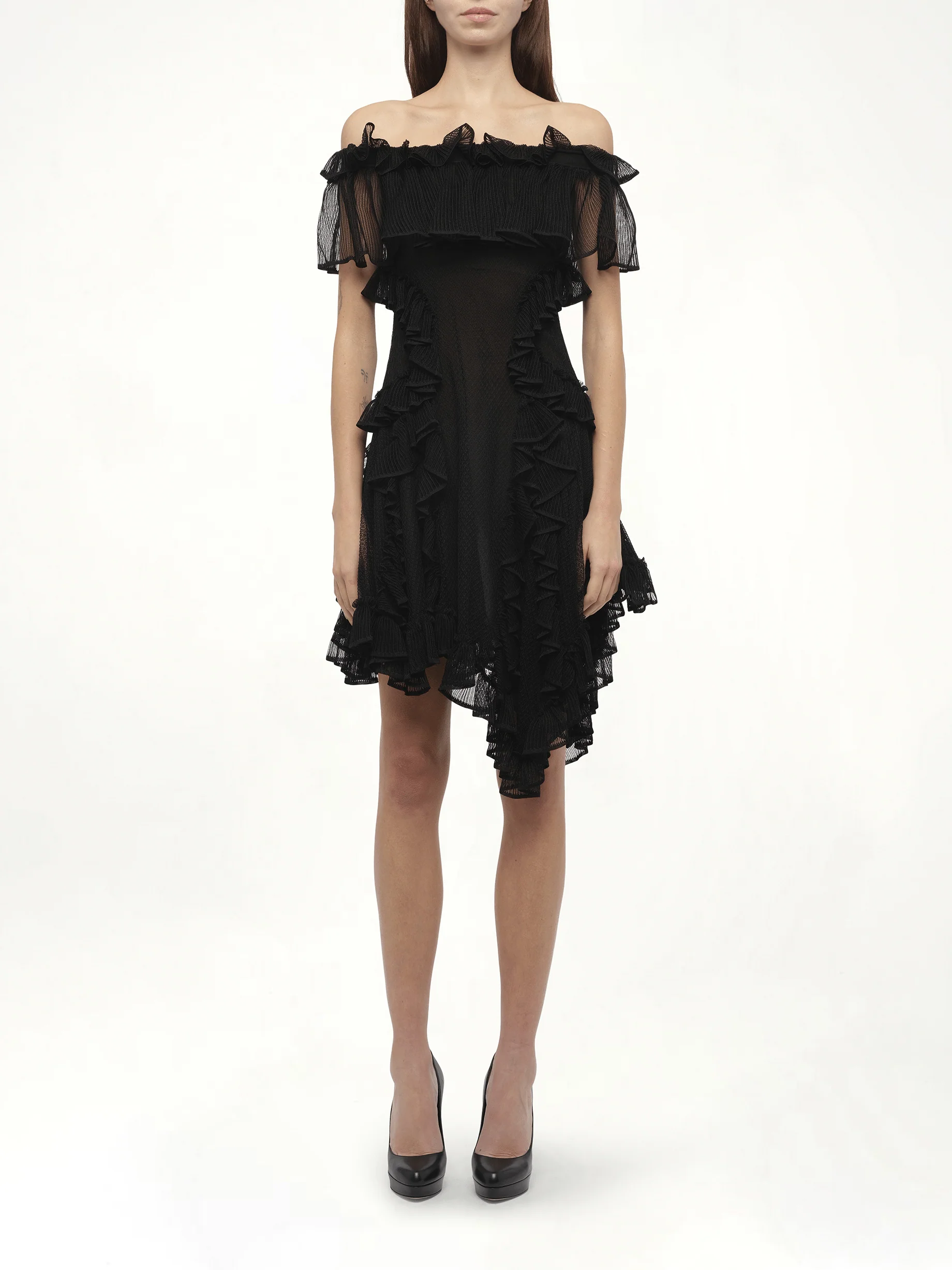 Off Shoulder Dress in Black - Image 4
