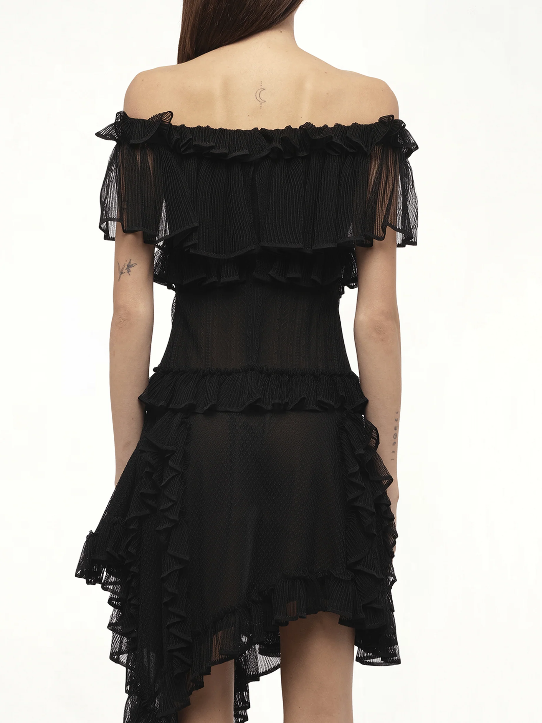 Off Shoulder Dress in Black - Image 6