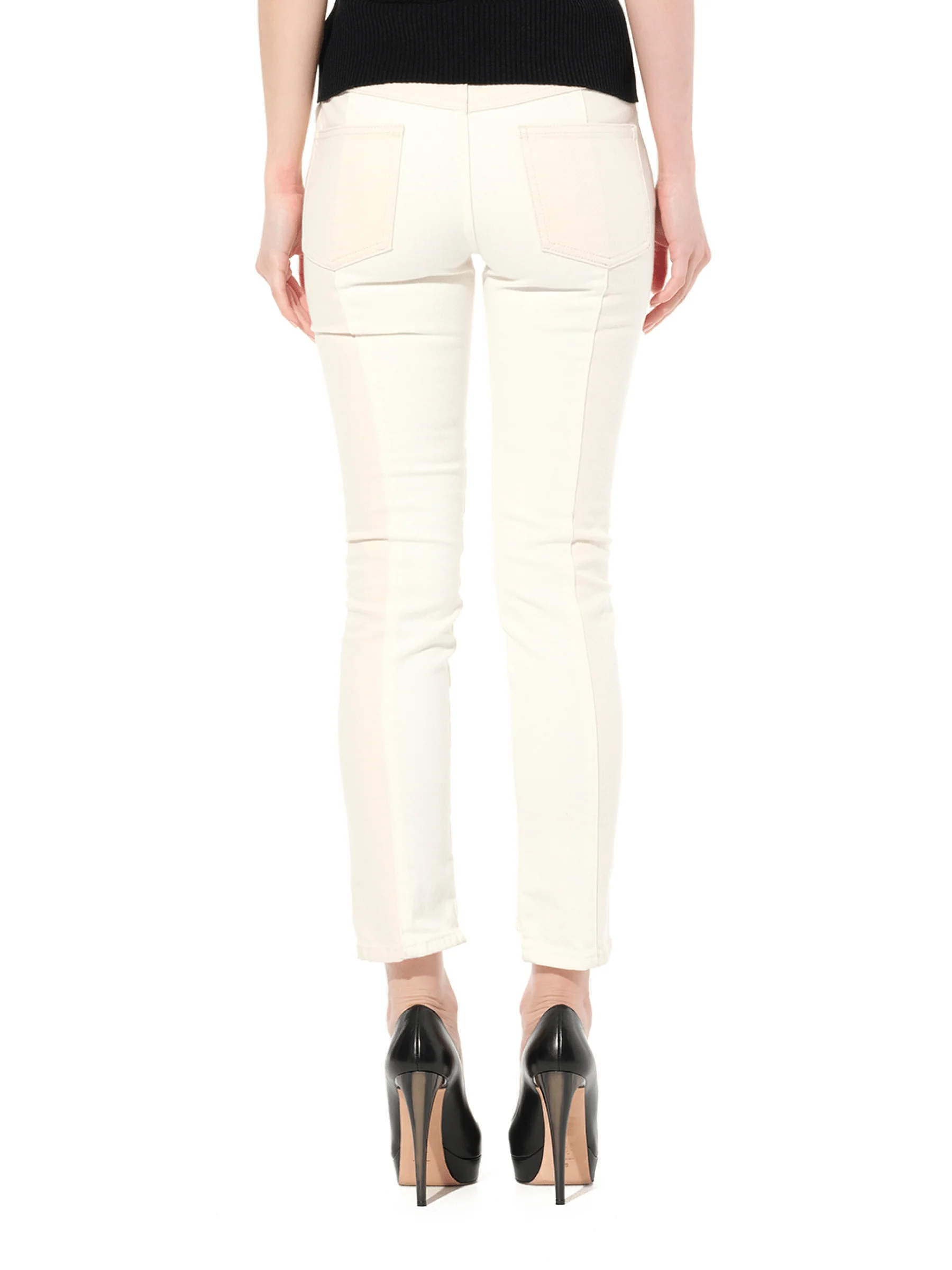 Patch Denim Pants in Ecru - Image 6