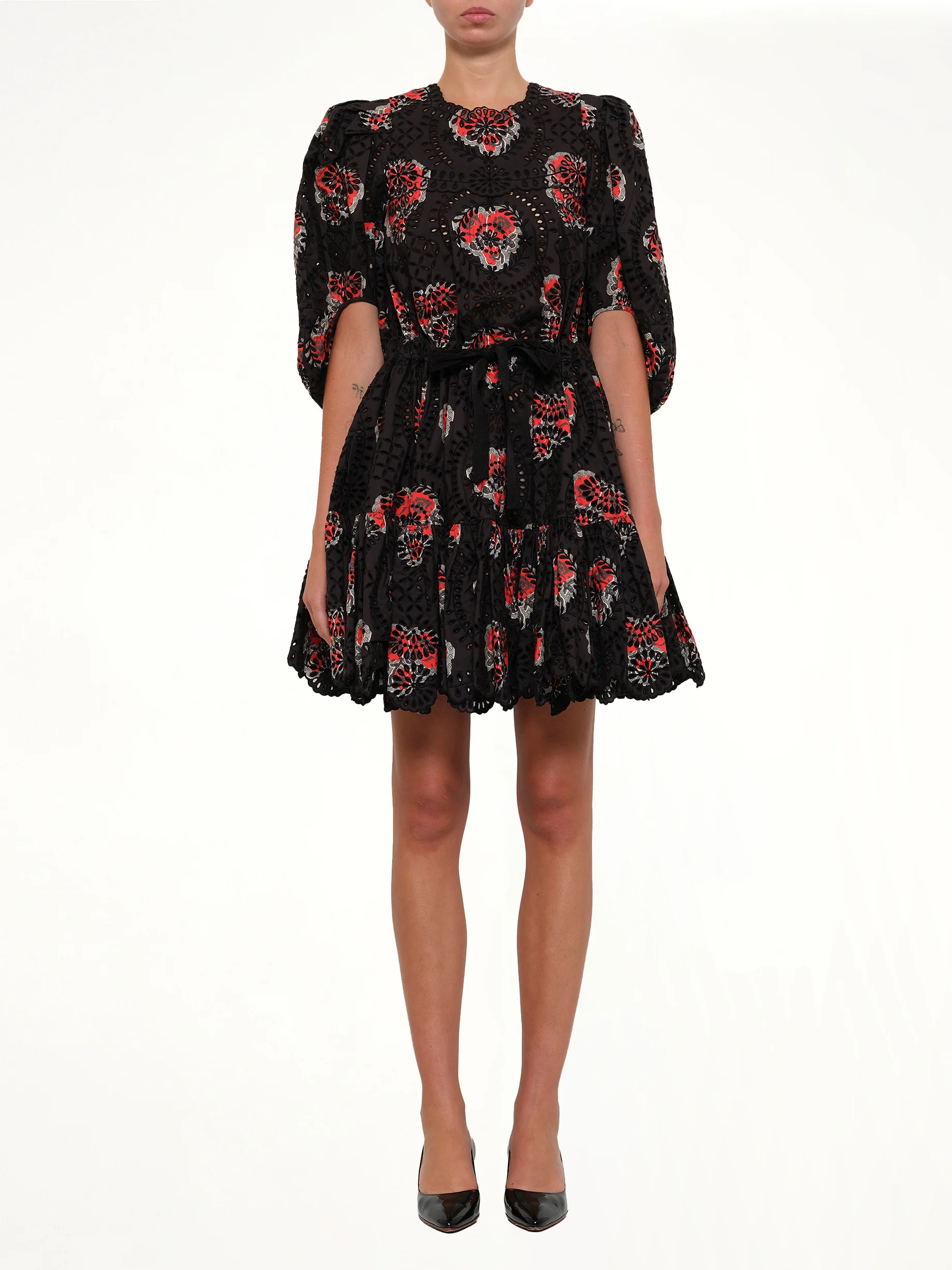 Poppy Print Abito Dress in Black - Image 2