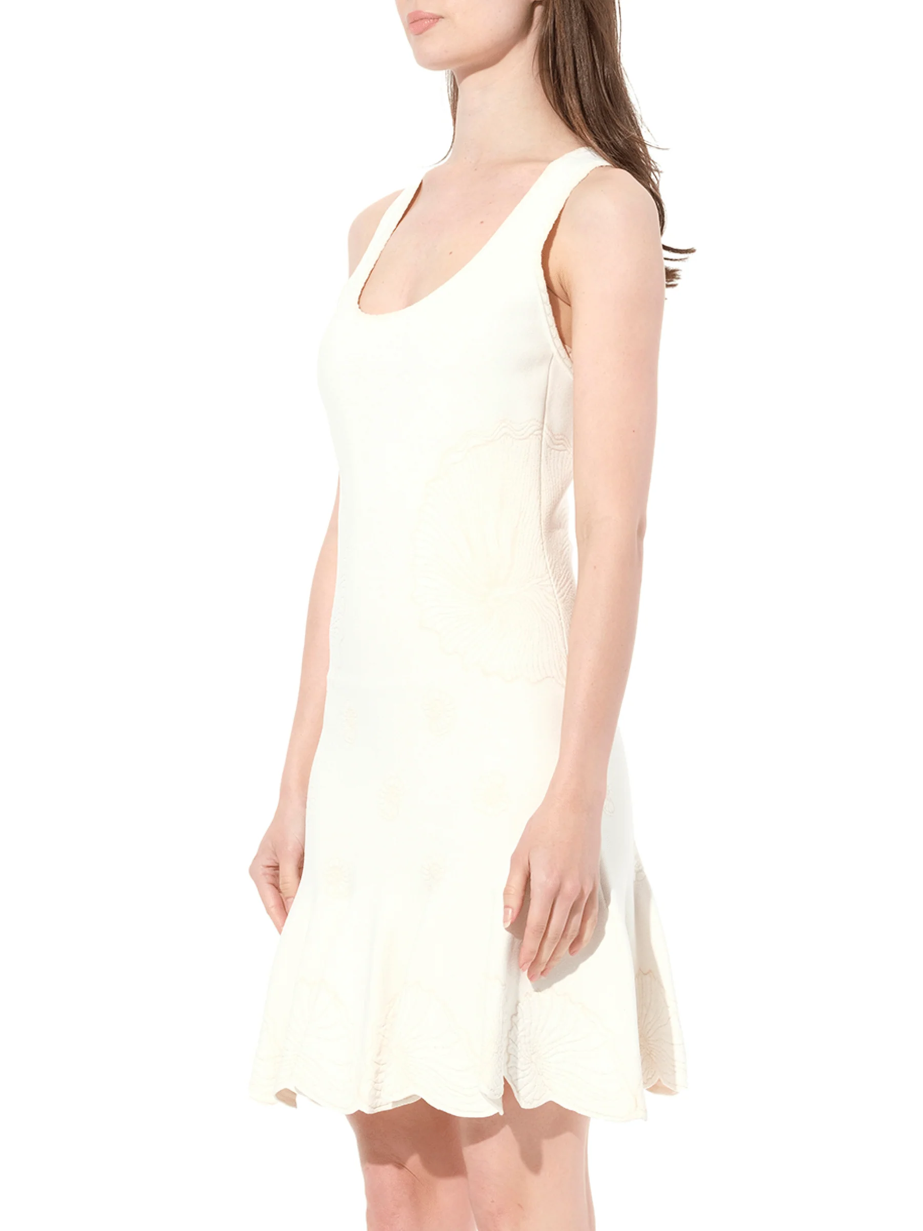 Sleeveless Mini Dress in Ivory - Image 5