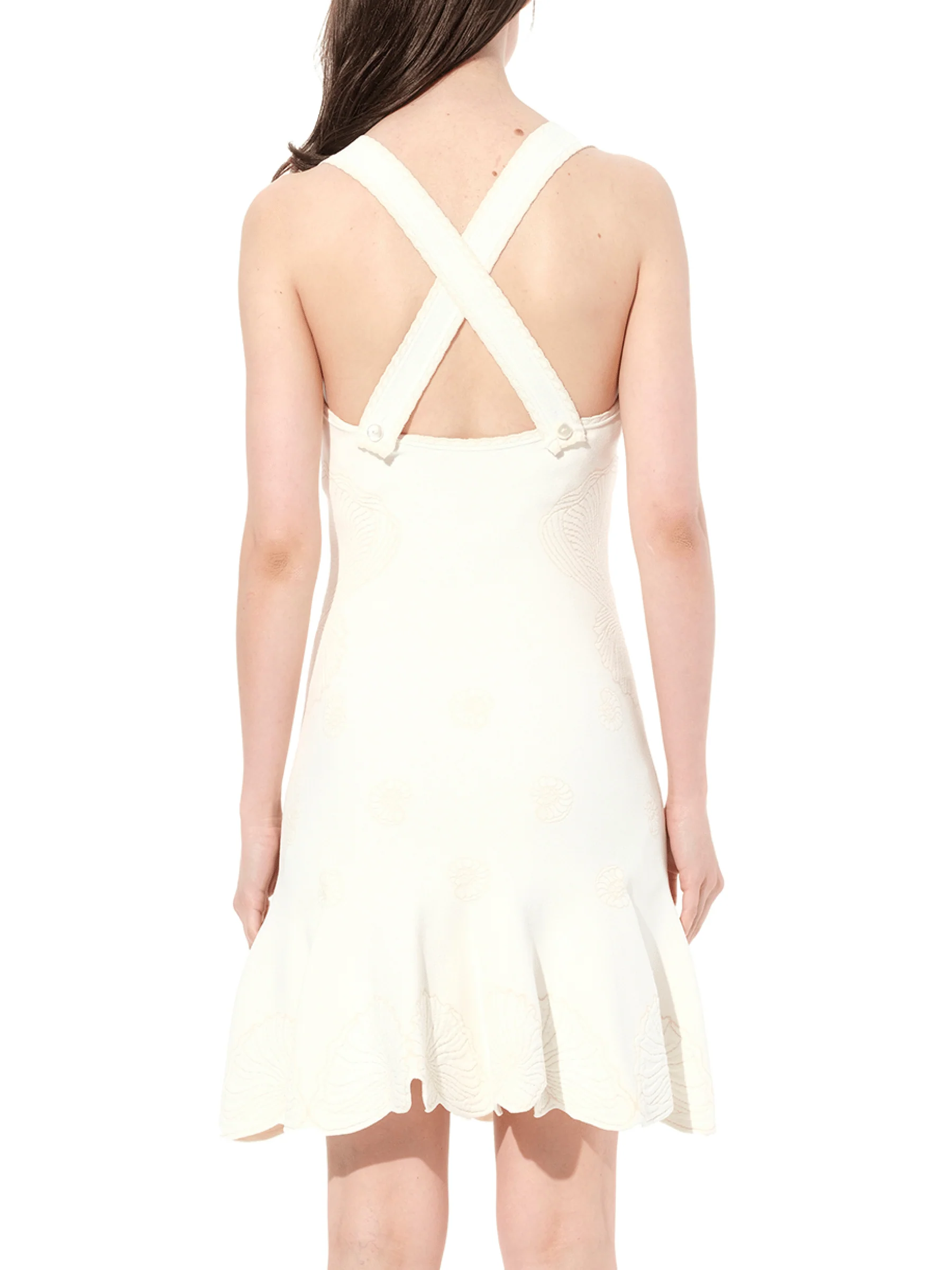 Sleeveless Mini Dress in Ivory - Image 6