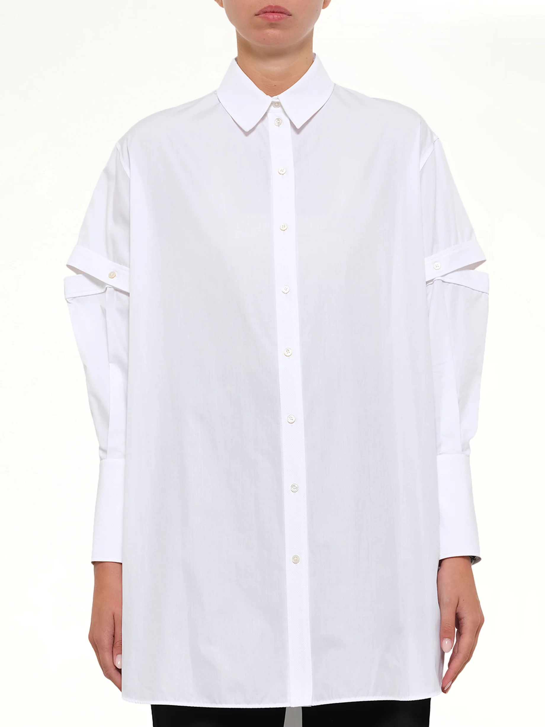 Amq - Slash Sleeve Shirt in White