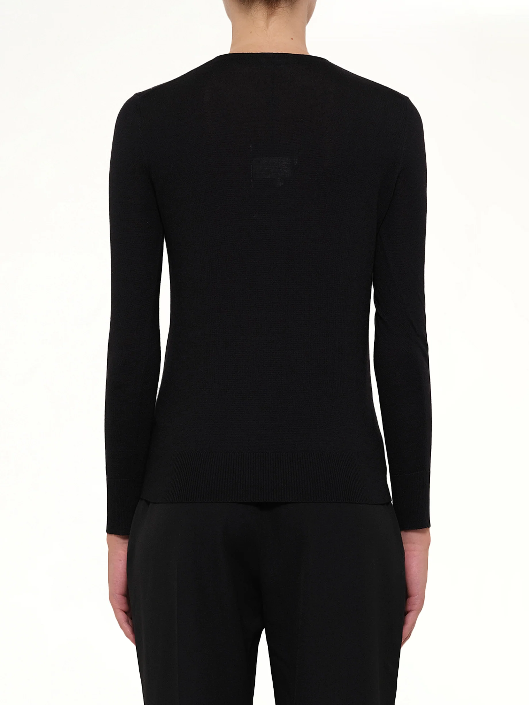 V Neck Cardigan in Black - Image 3