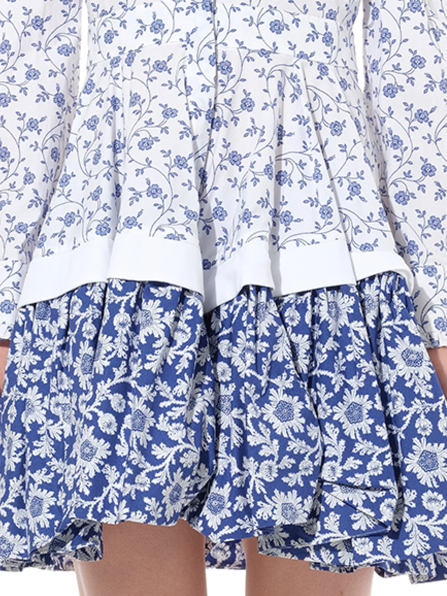 Victorian Floral Mini Dress in White - Image 3