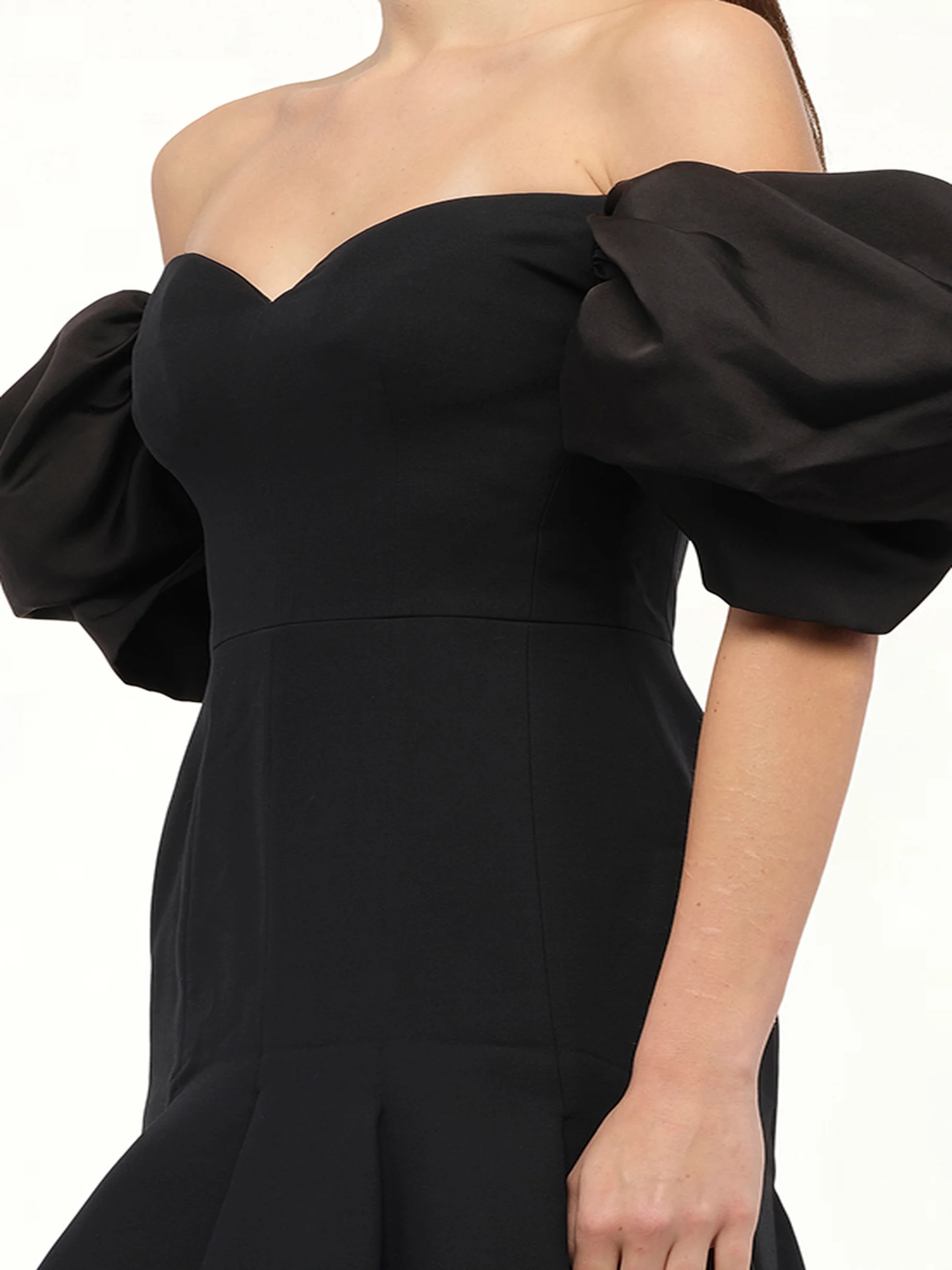 Wool Silk Dress in Black - Image 3