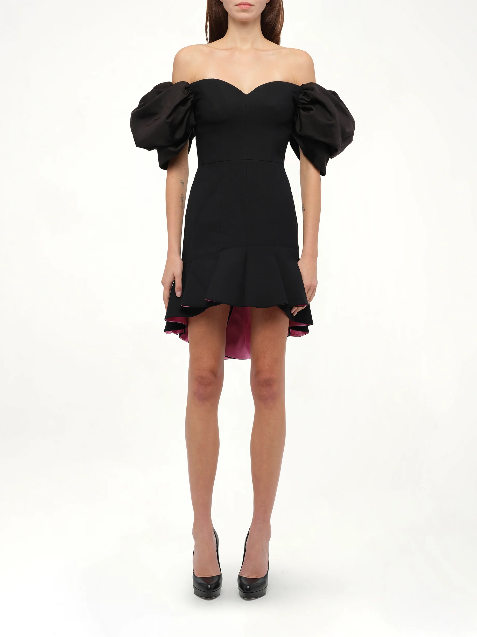 Wool Silk Dress in Black - Image 4