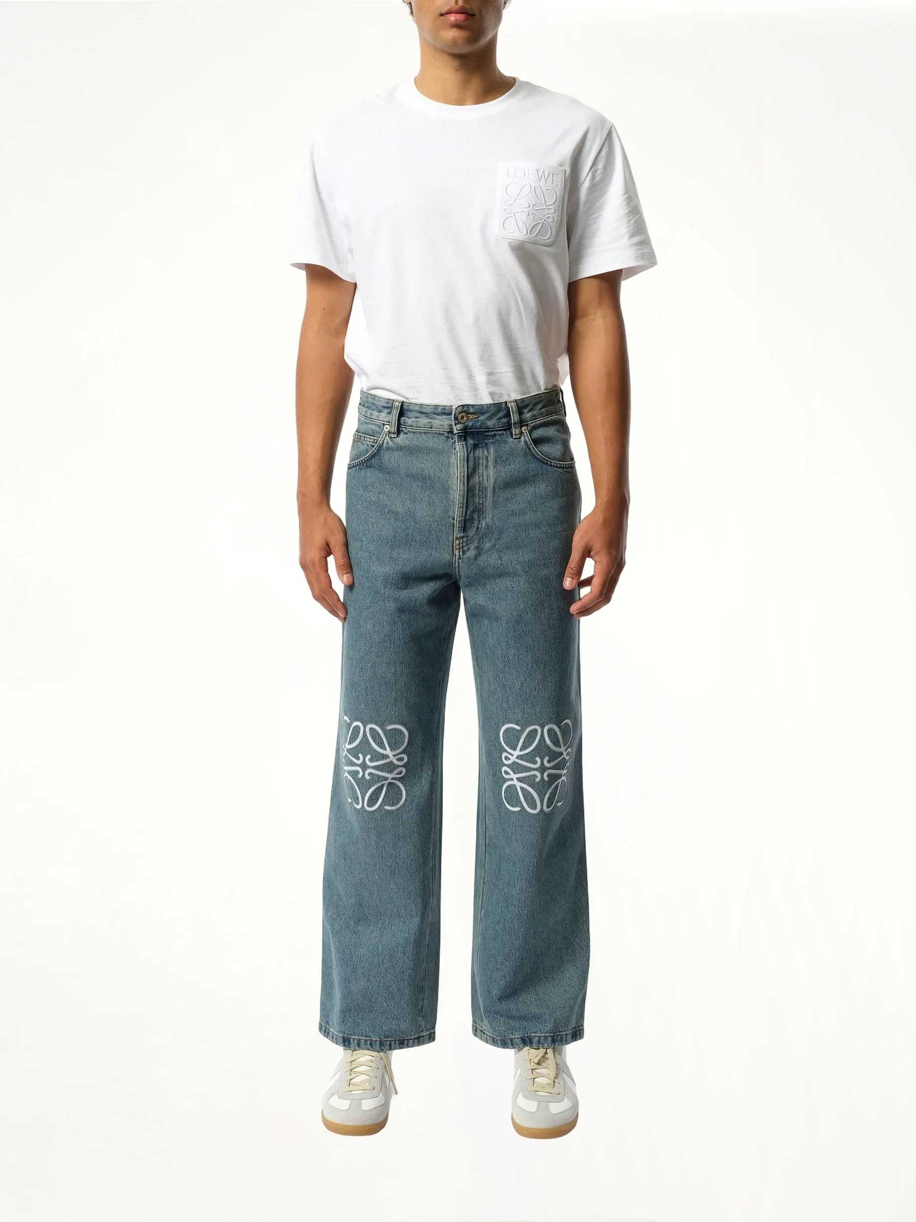 Anagram Baggy Jeans AF in Mid Blue Denim - Image 4