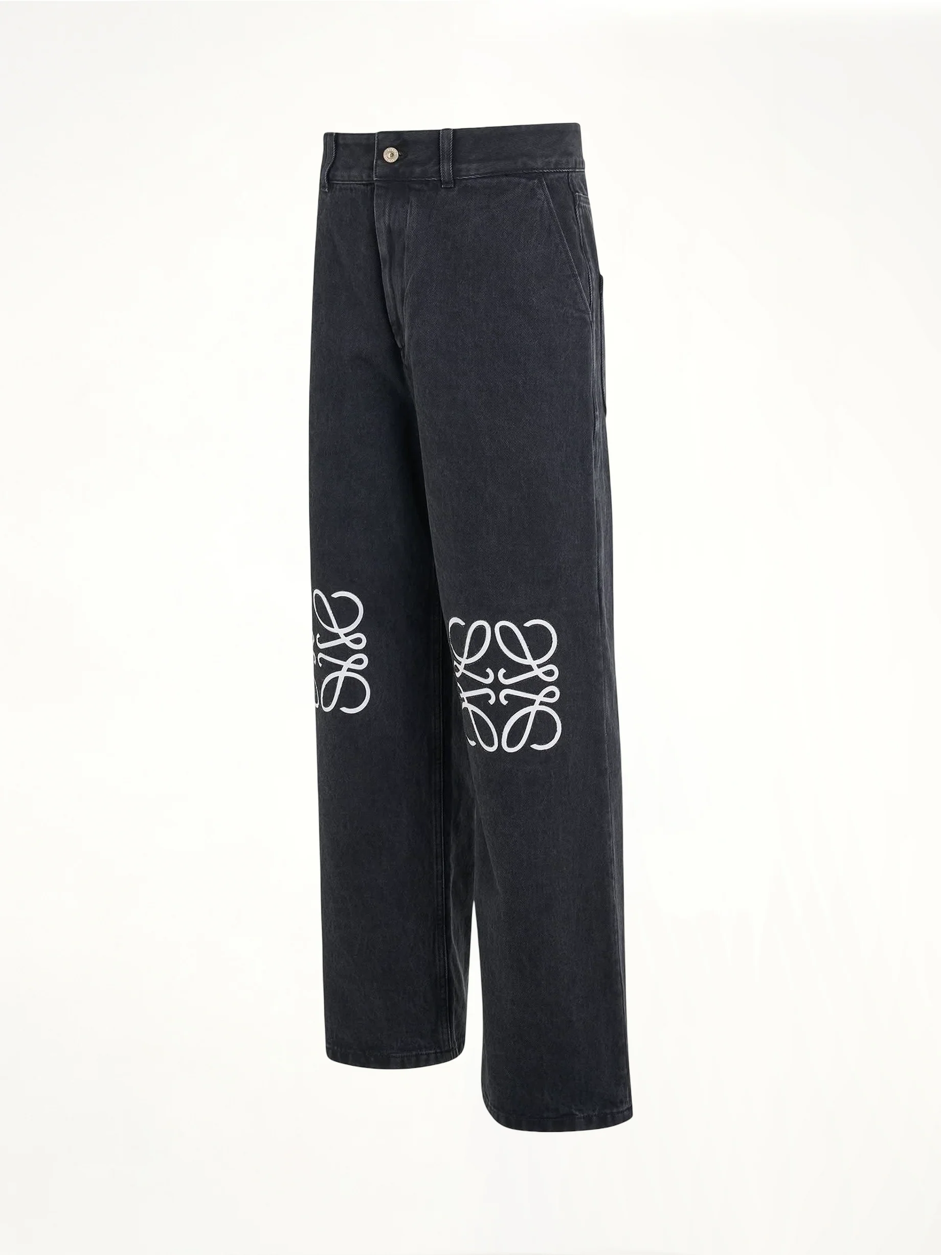 Anagram Baggy Jeans in Black - Image 3
