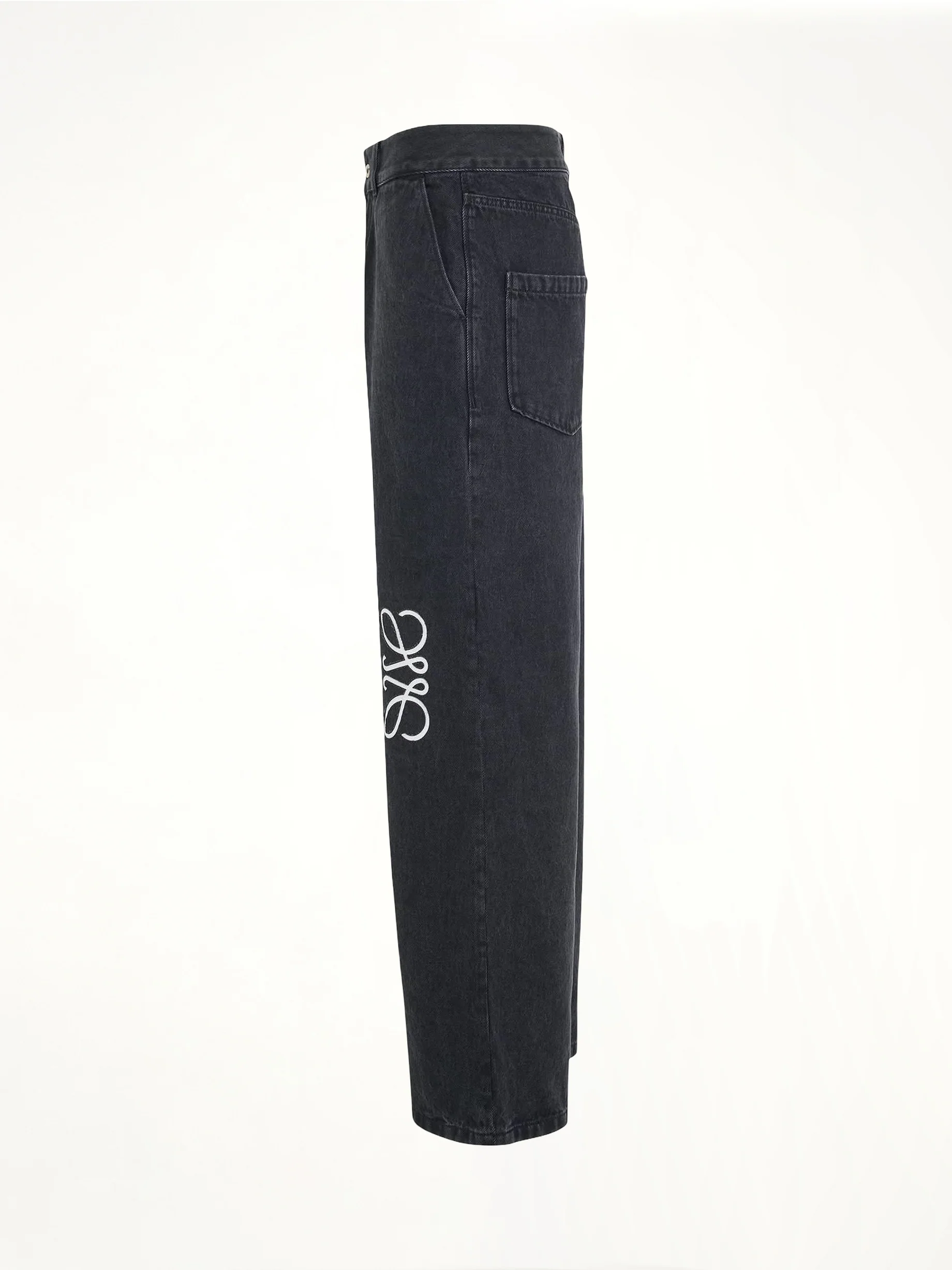 Anagram Baggy Jeans in Black - Image 4