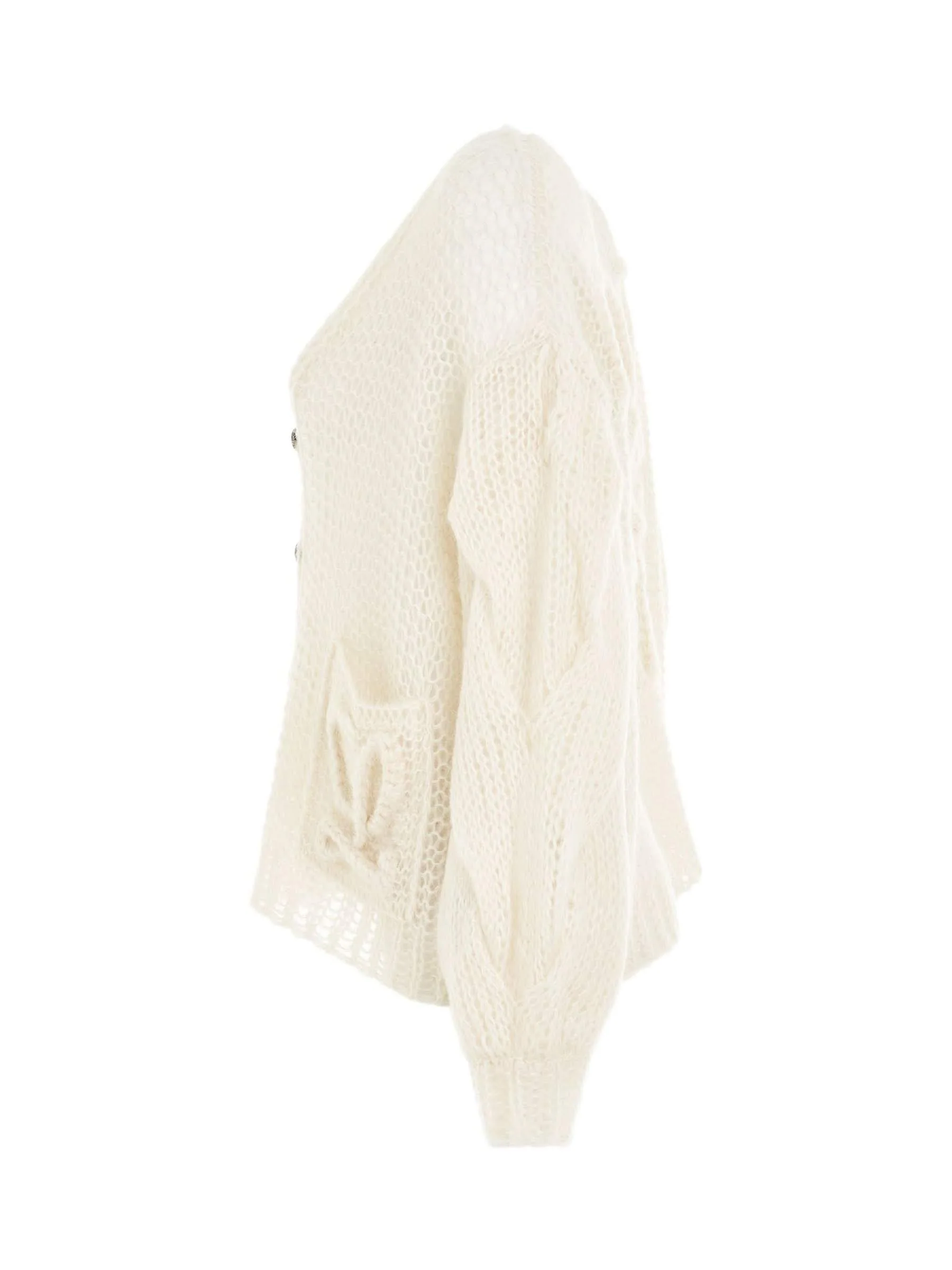 Anagram Cardigan in Ecru - Image 3