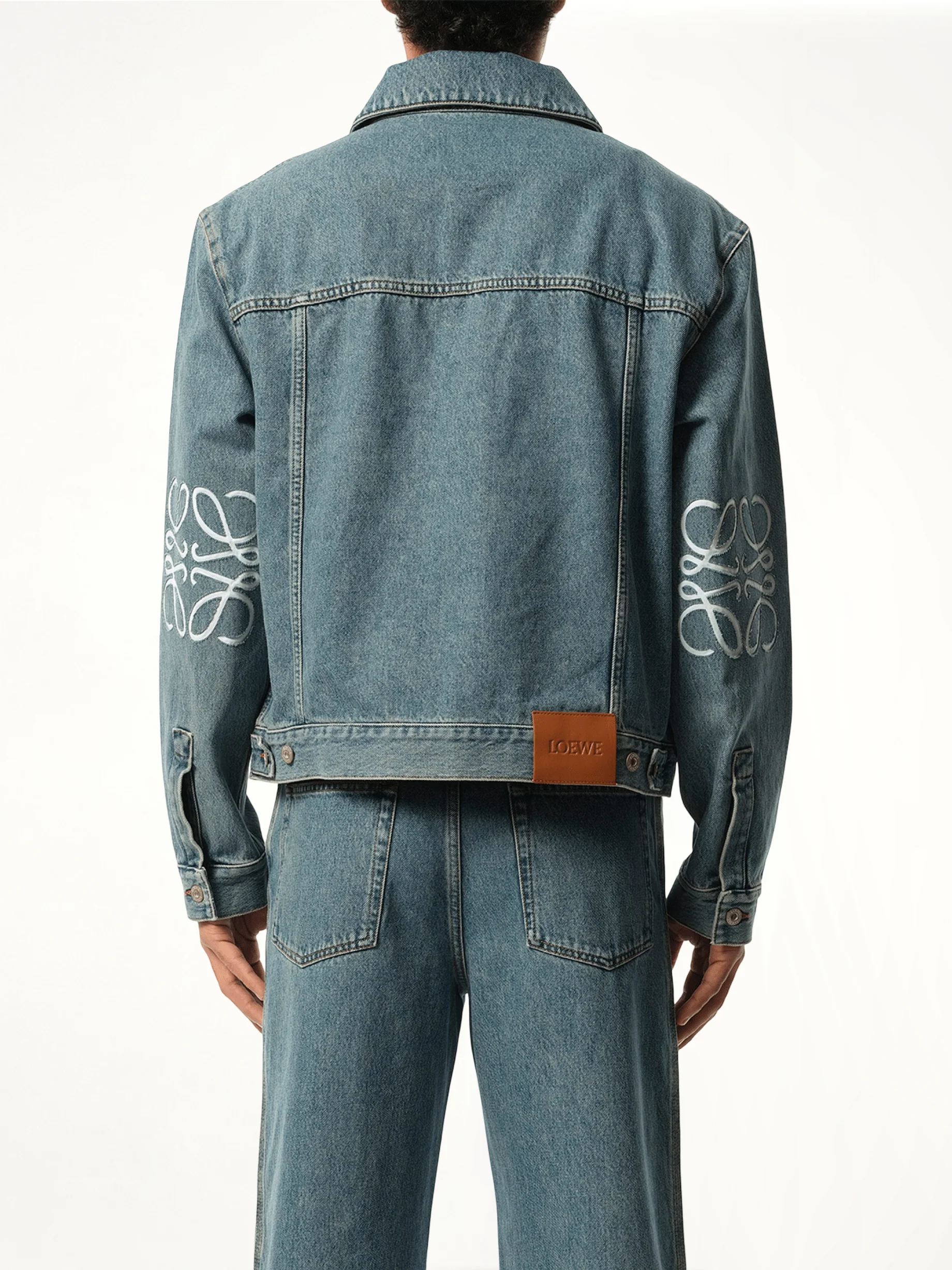 Anagram Denim Jacket in Mid Blue - Image 6