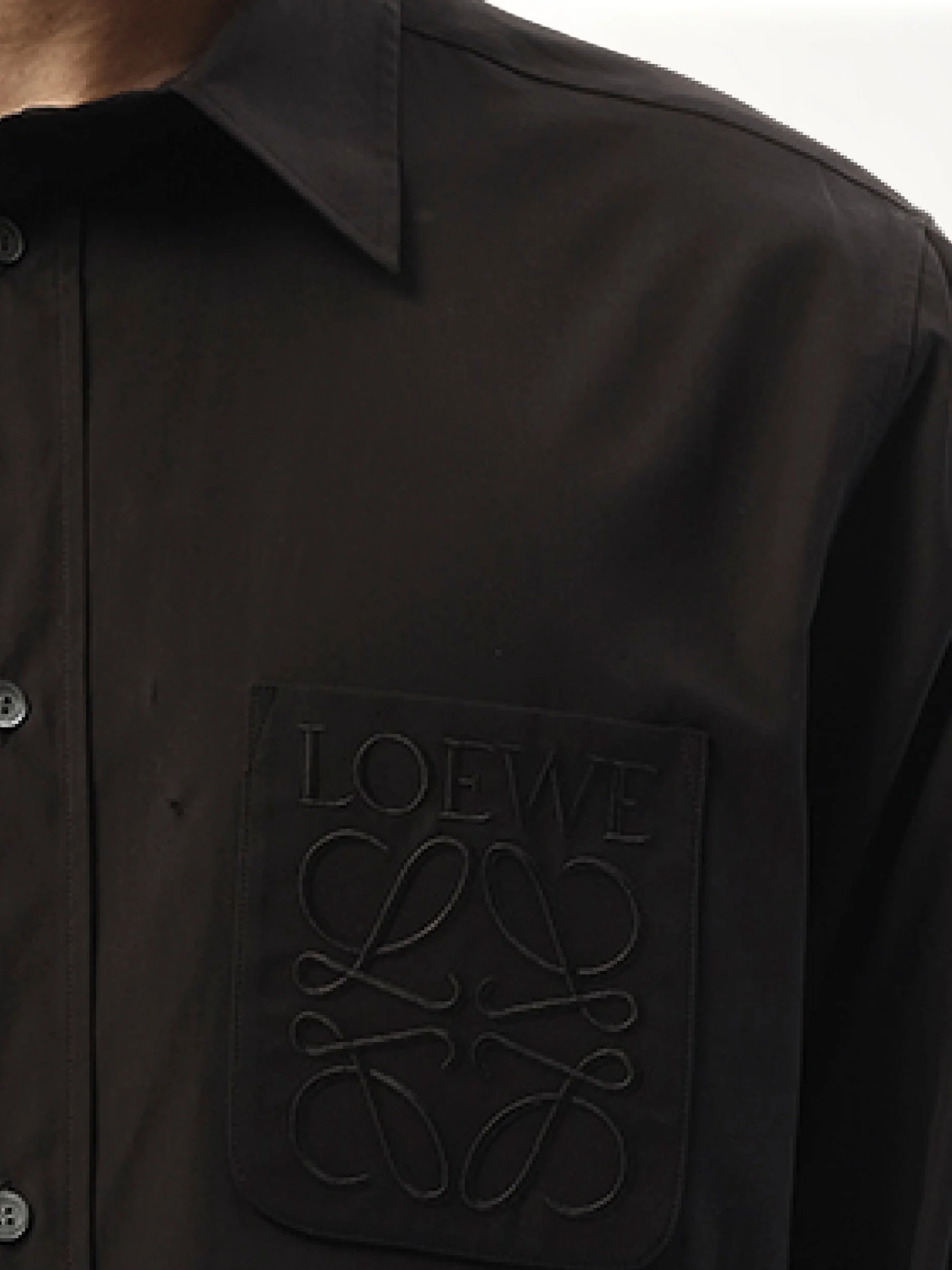 Anagram Embossed Shirt in Black - Image 3