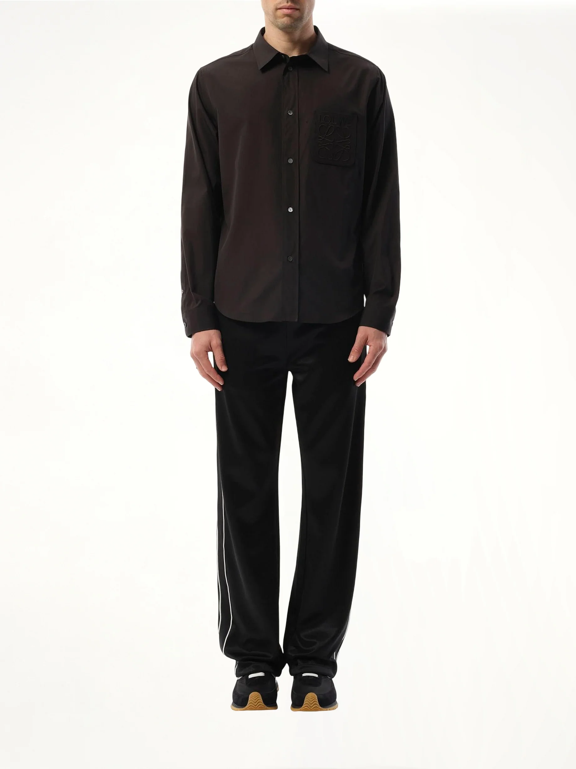 Anagram Embossed Shirt in Black - Image 4