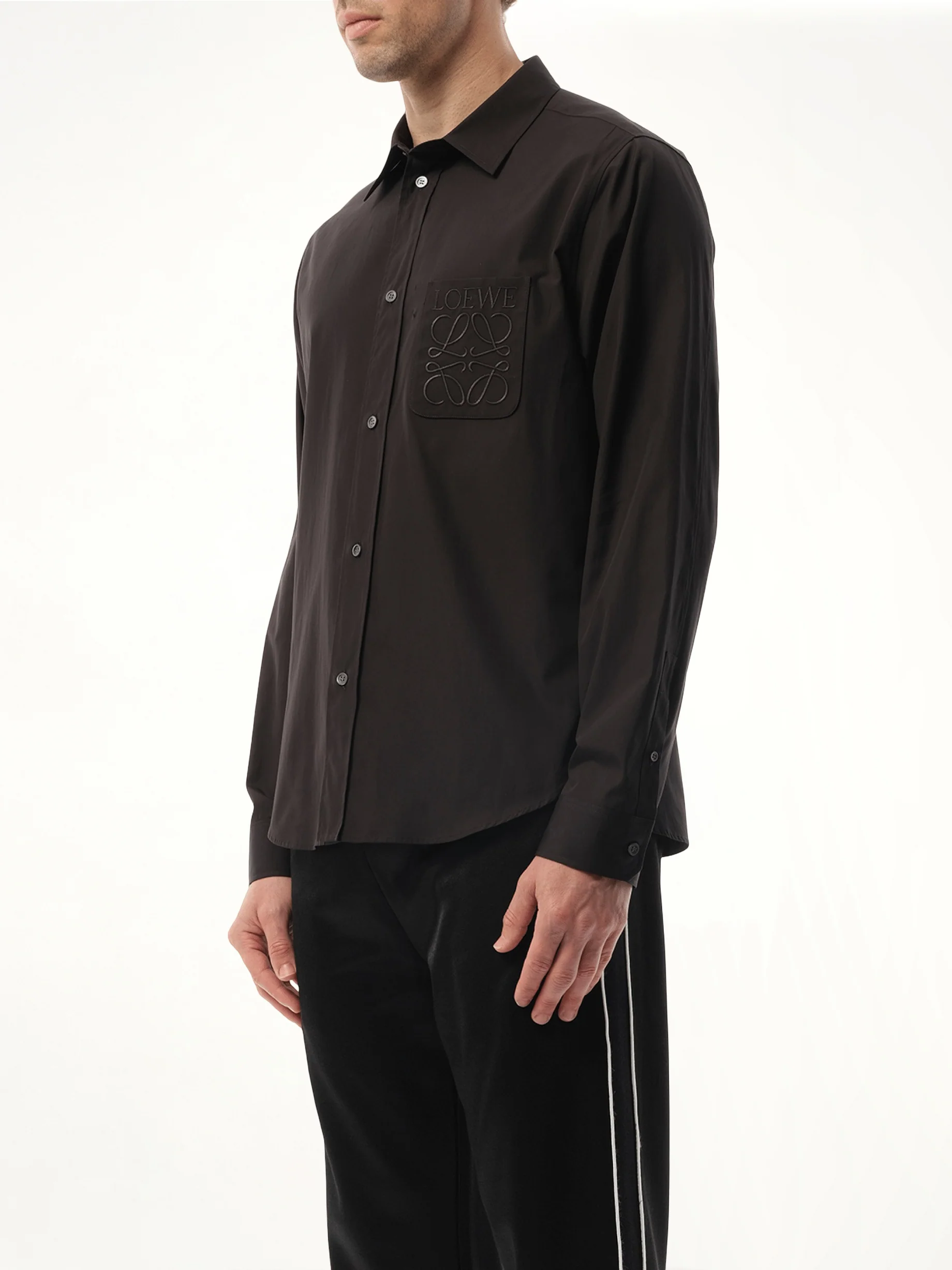 Anagram Embossed Shirt in Black - Image 5