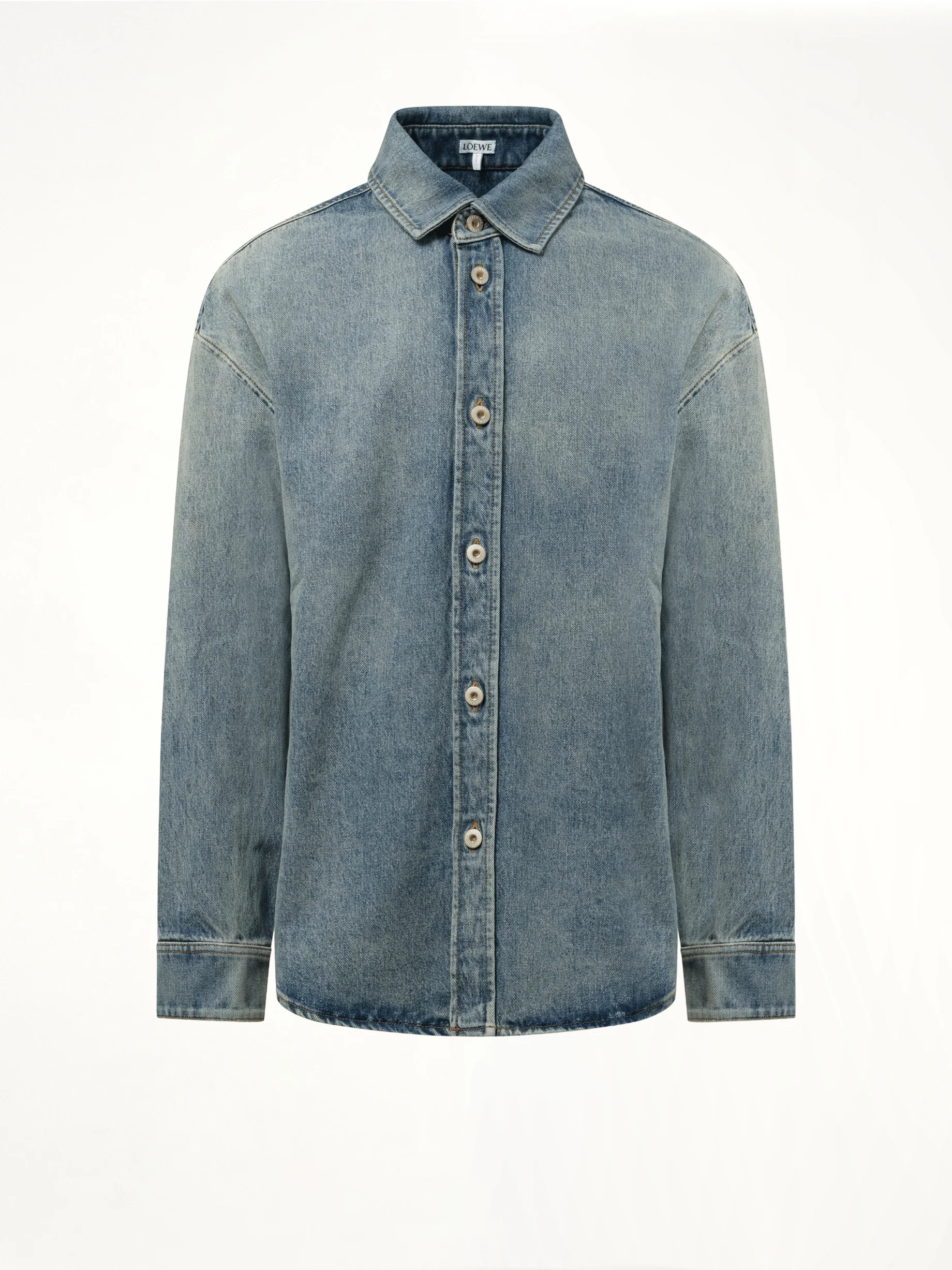 Anagram Overshirt in Washed Denim - Image 2