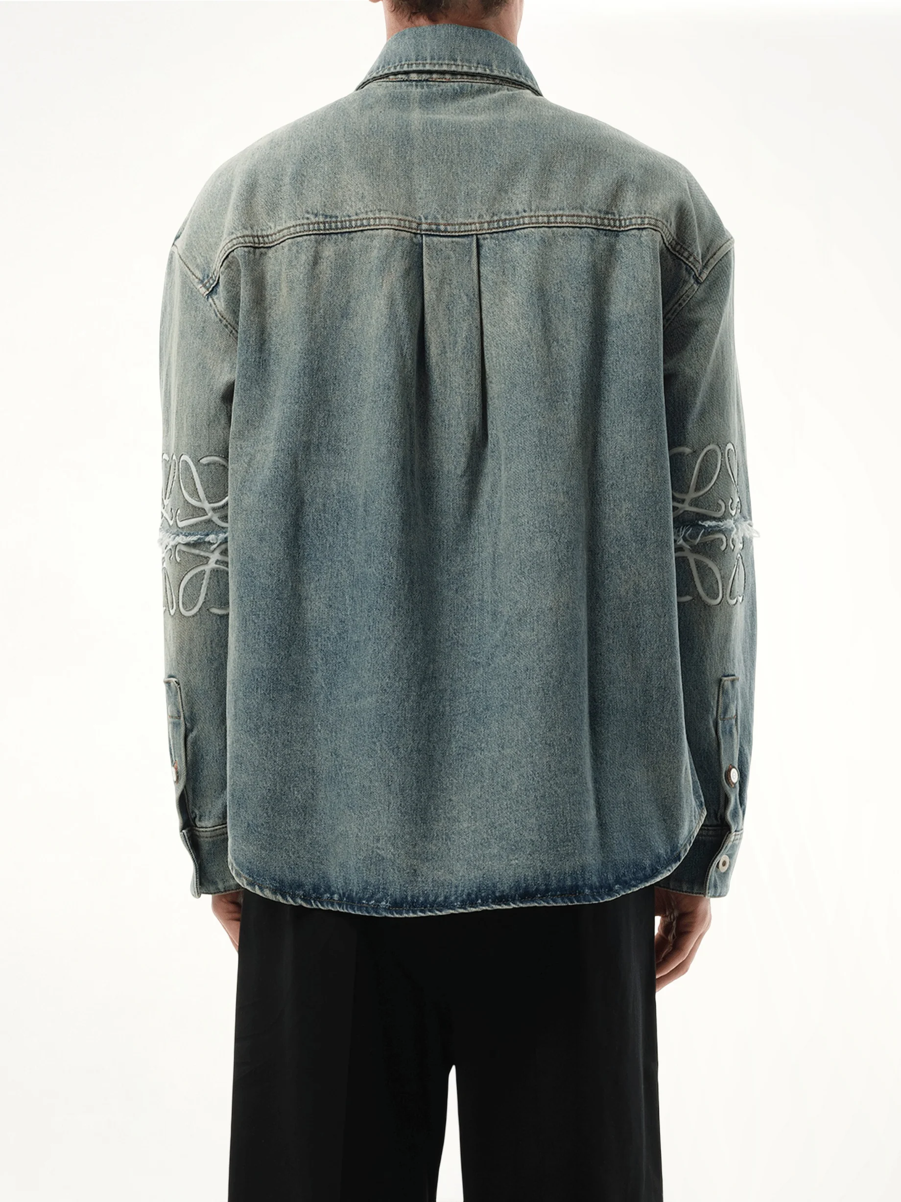 Anagram Overshirt in Washed Denim - Image 6