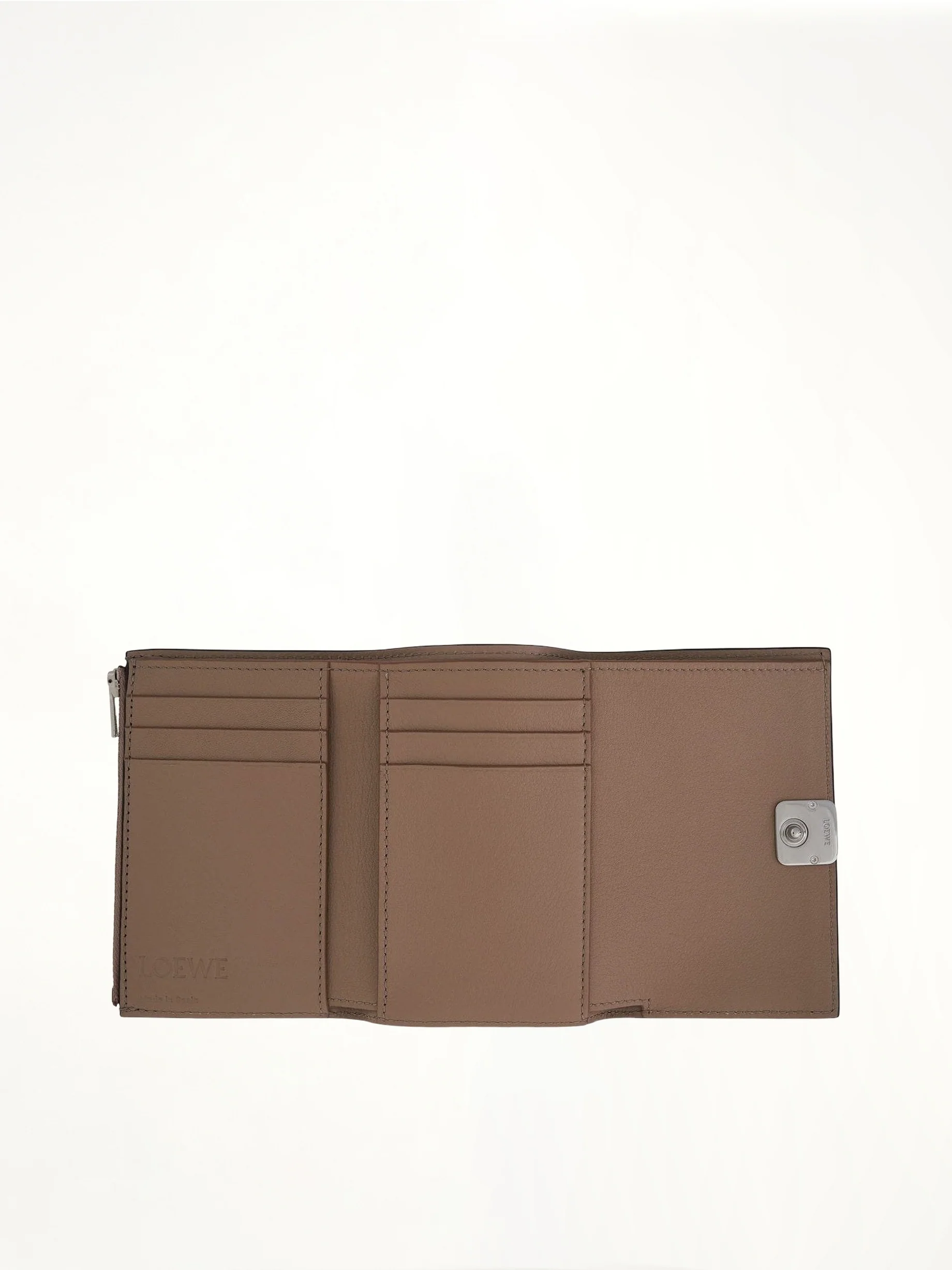 Anagram Small Vertical Wallet in Pebble Grain Calfskin in Sand - Image 3