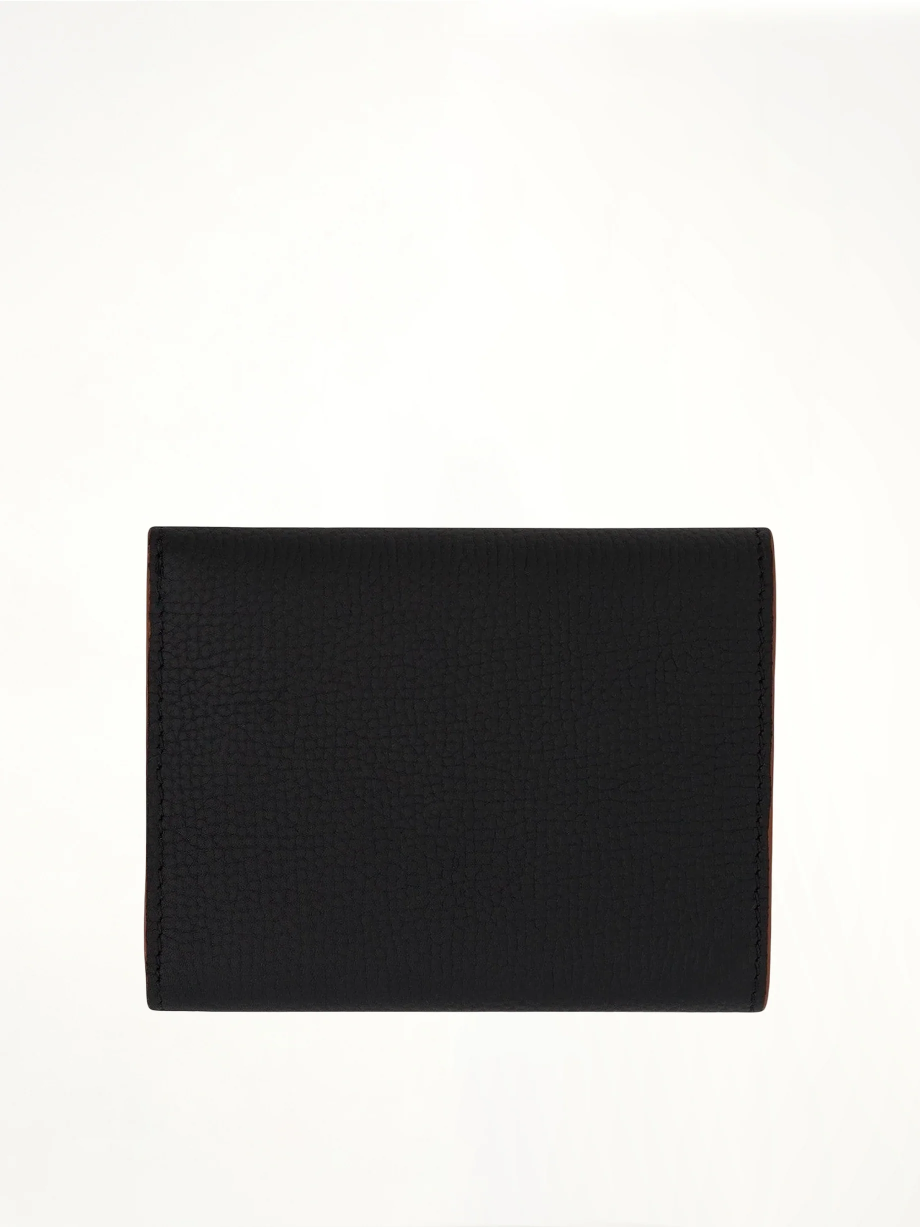 Anagram Trifold Wallet Pebble Grain Calfskin in Black - Image 3