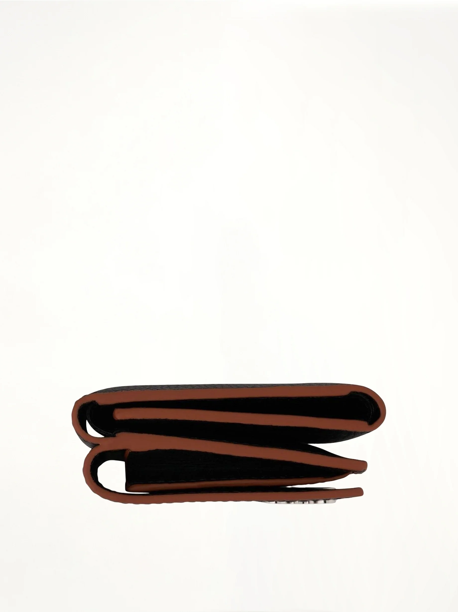 Anagram Trifold Wallet Pebble Grain Calfskin in Black - Image 5