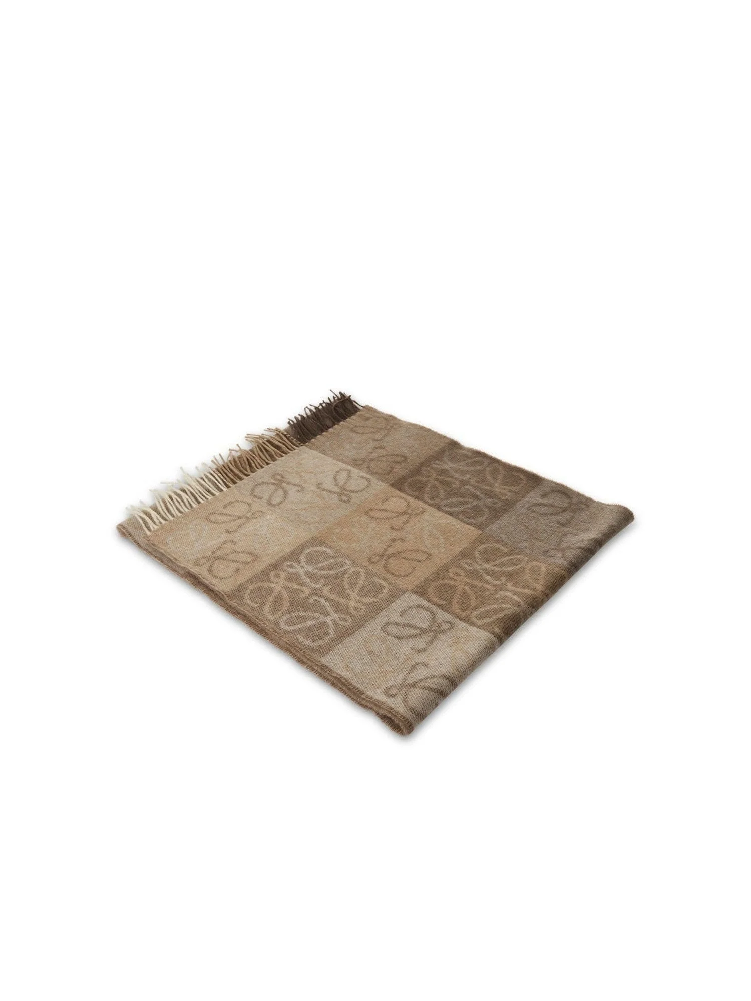 Anagram Wool Scarf in Beige/White