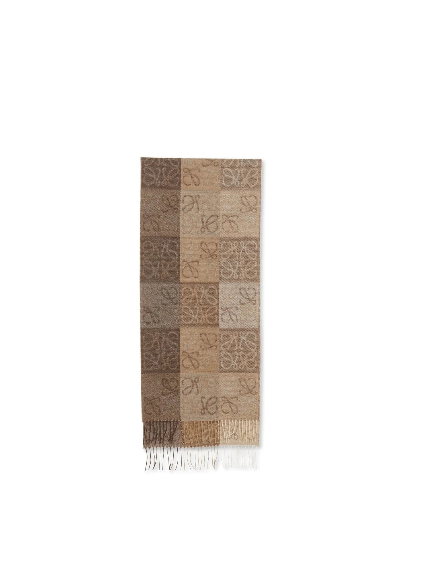Anagram Wool Scarf in Beige/White - Image 2