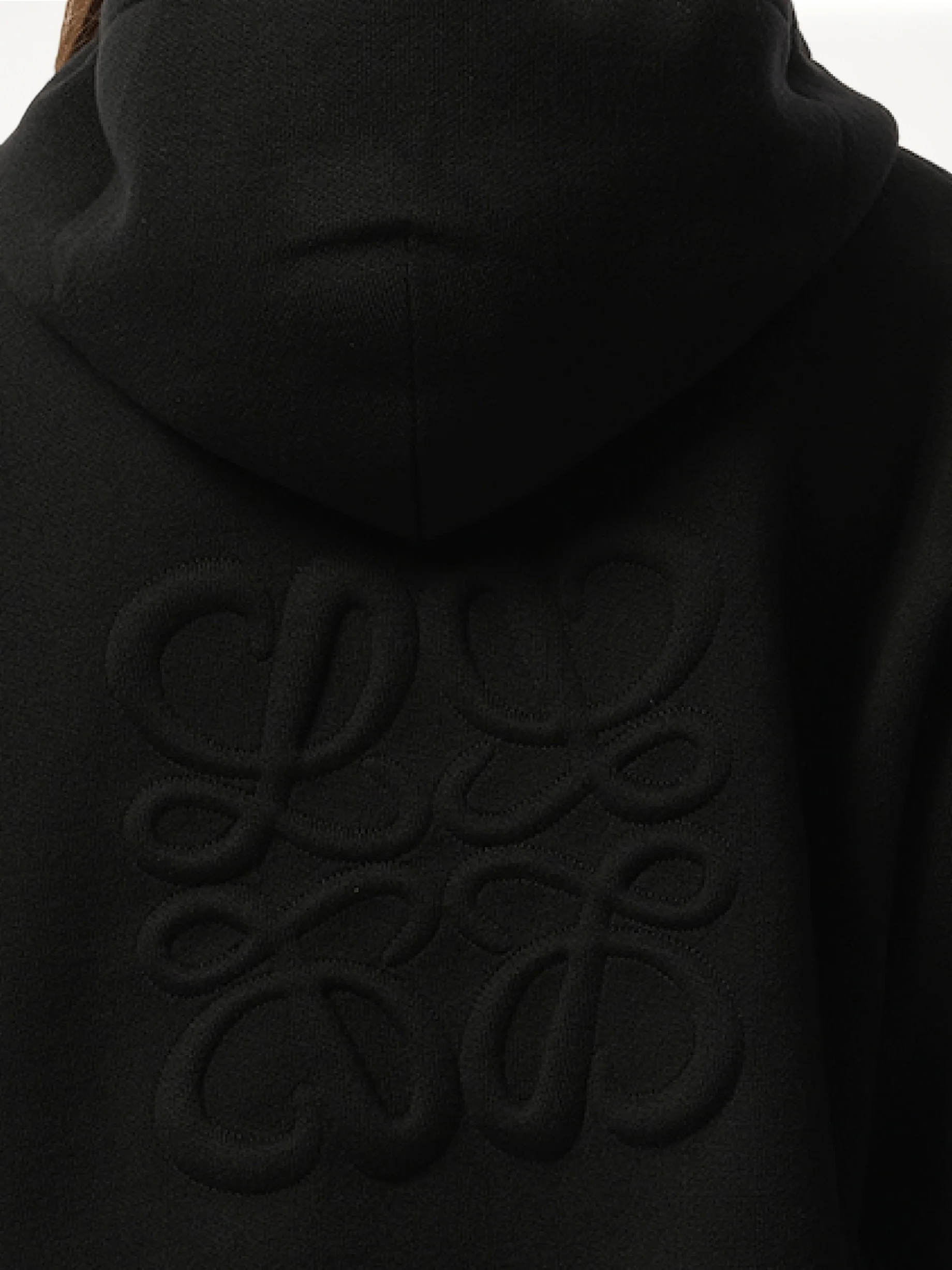 Anagram Zip-Up Hoodie in Black - Image 3