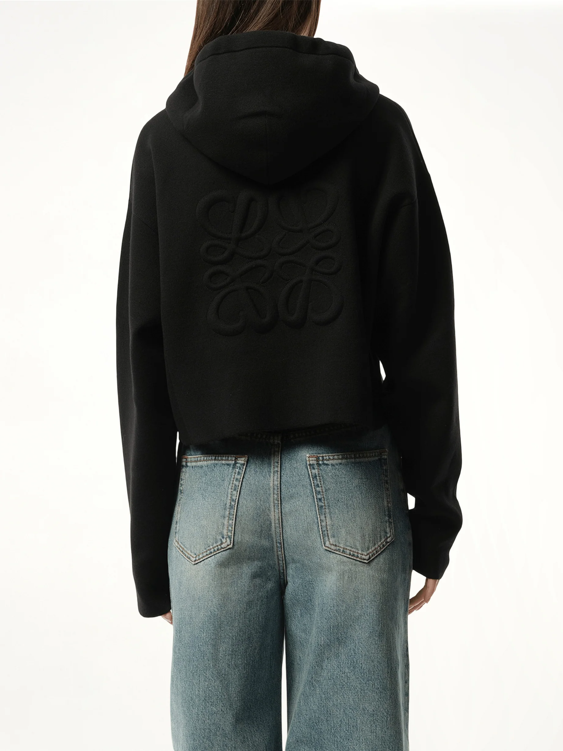 Anagram Zip-Up Hoodie in Black - Image 6