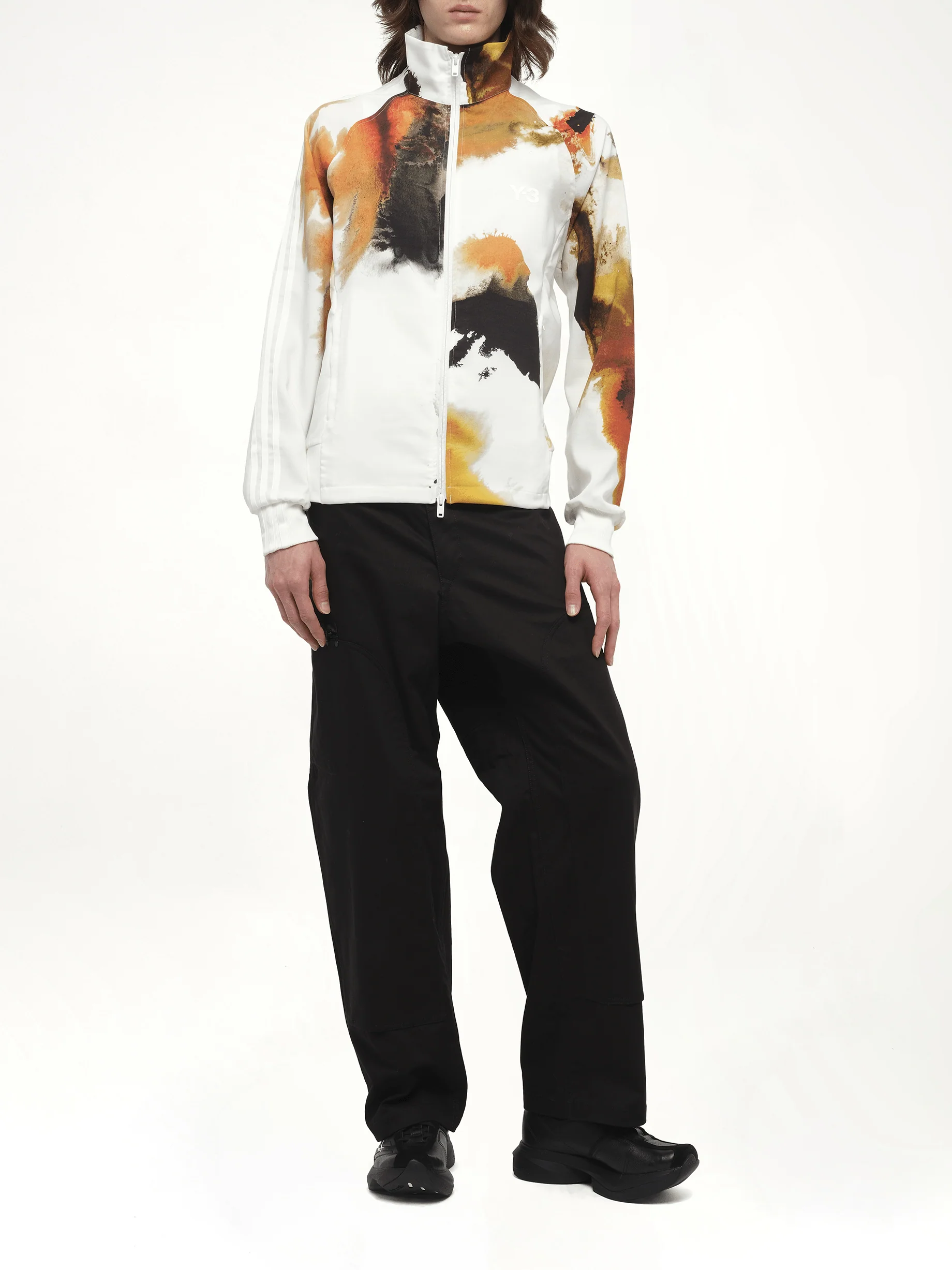 Aop Track Top 3-Stripes in White - Image 4