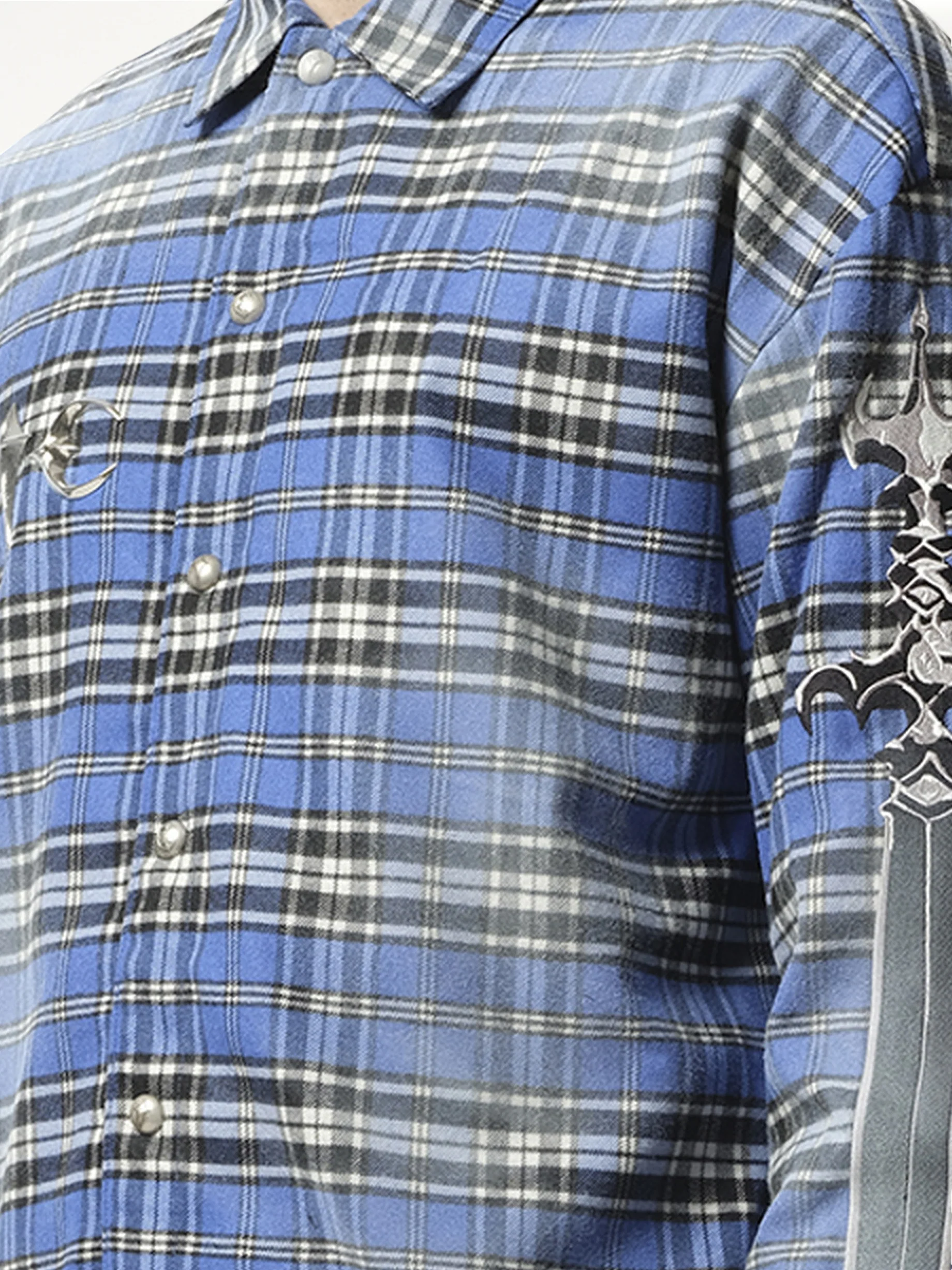 Arab Sword Flannel Shirt in Blue - Image 3