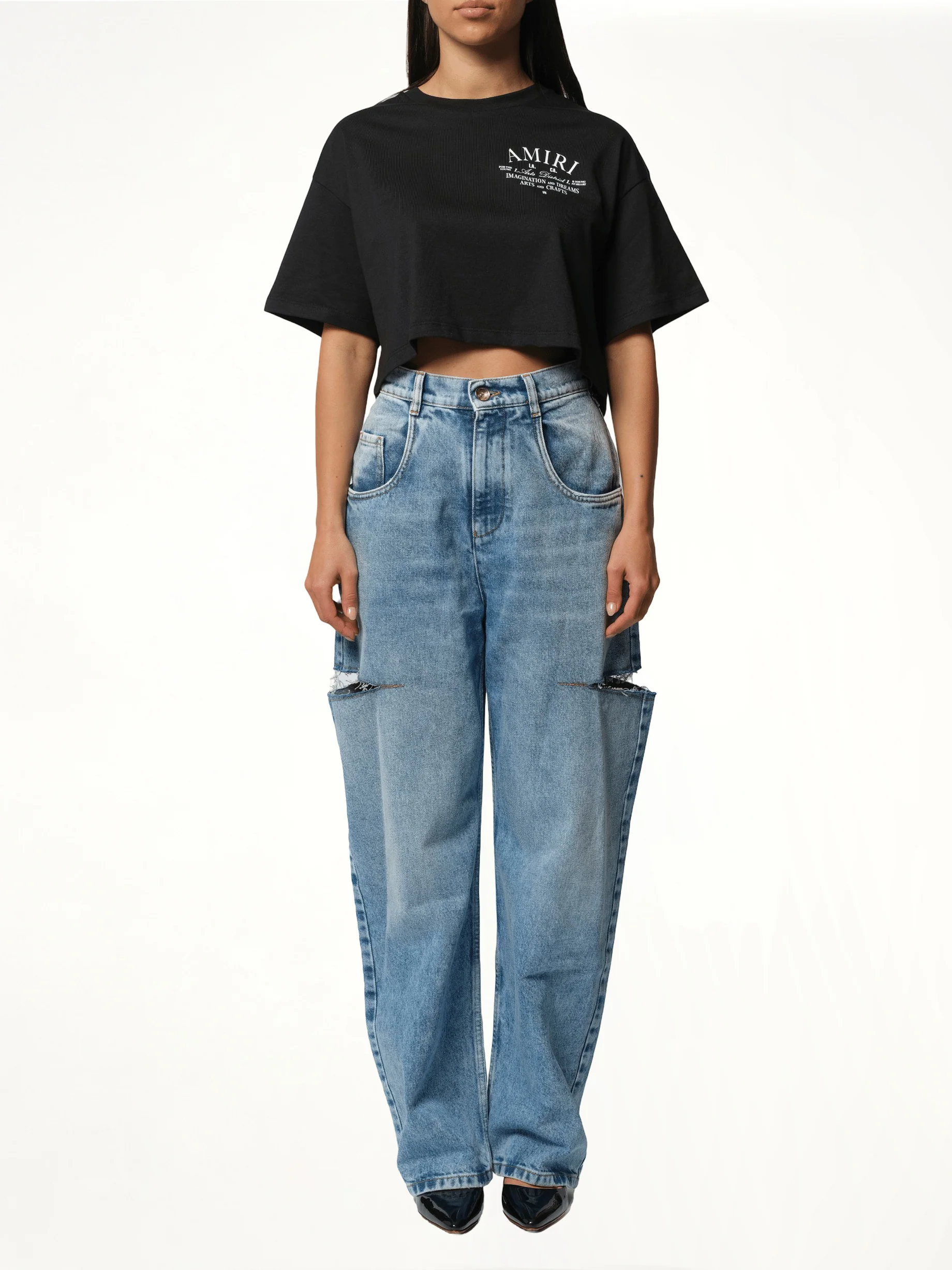 Arts District Cropped T-Shirt in Black - Image 4