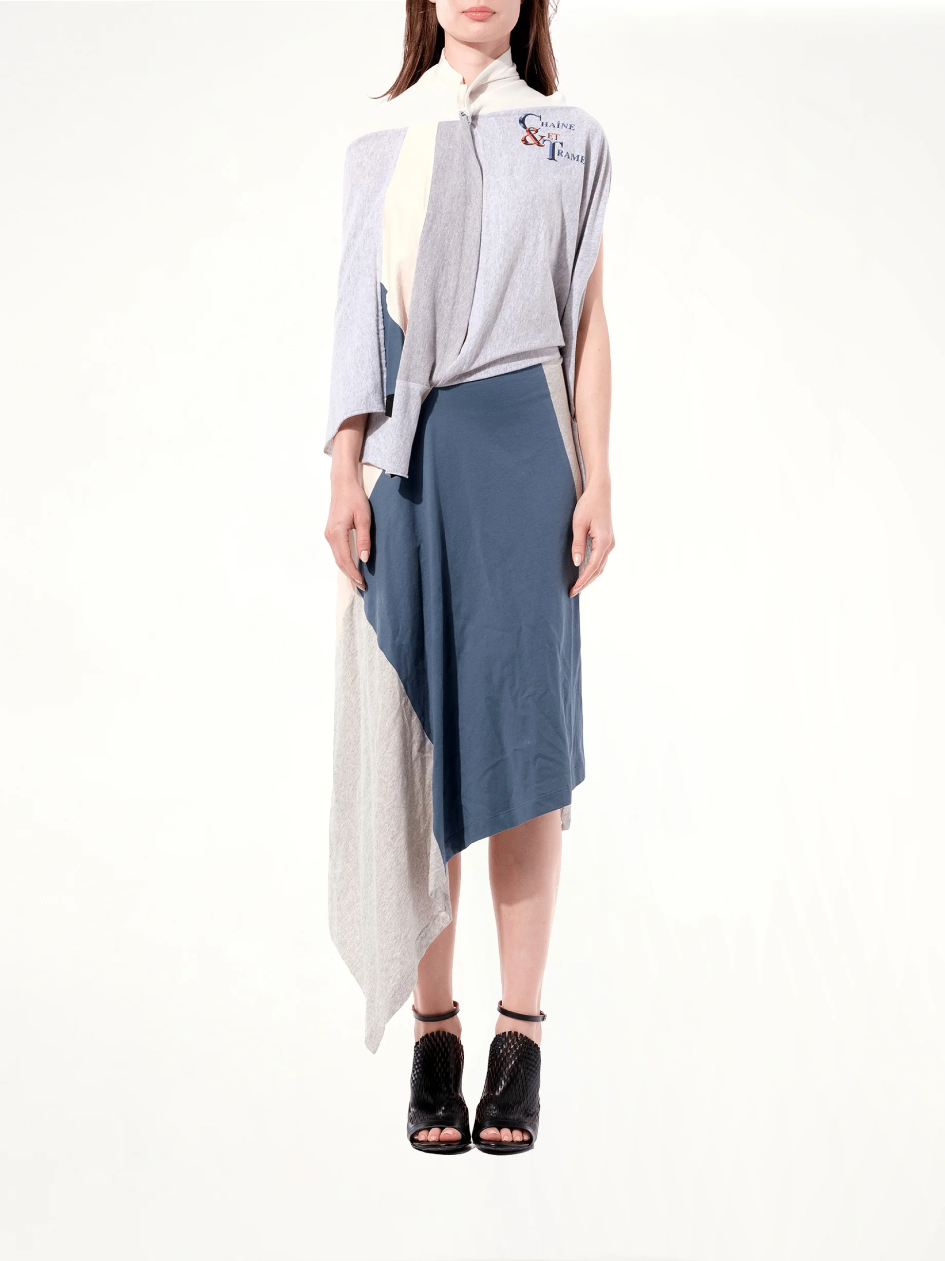 Asymmetric Dress in Ecru - Image 4