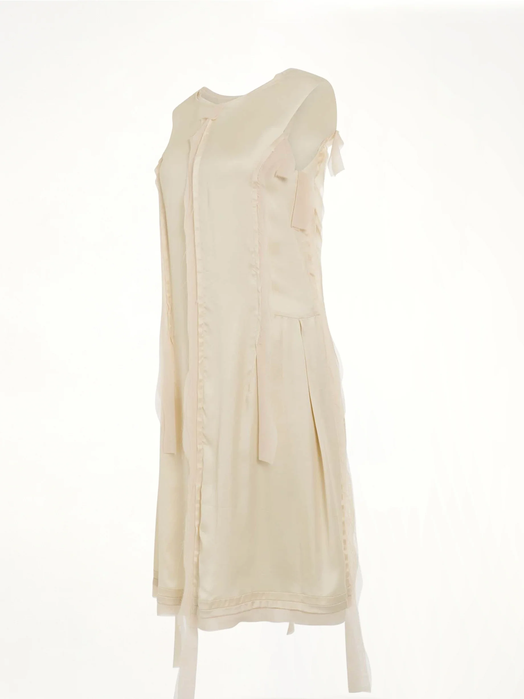Asymmetric Distressed Dress in Butter - Image 2