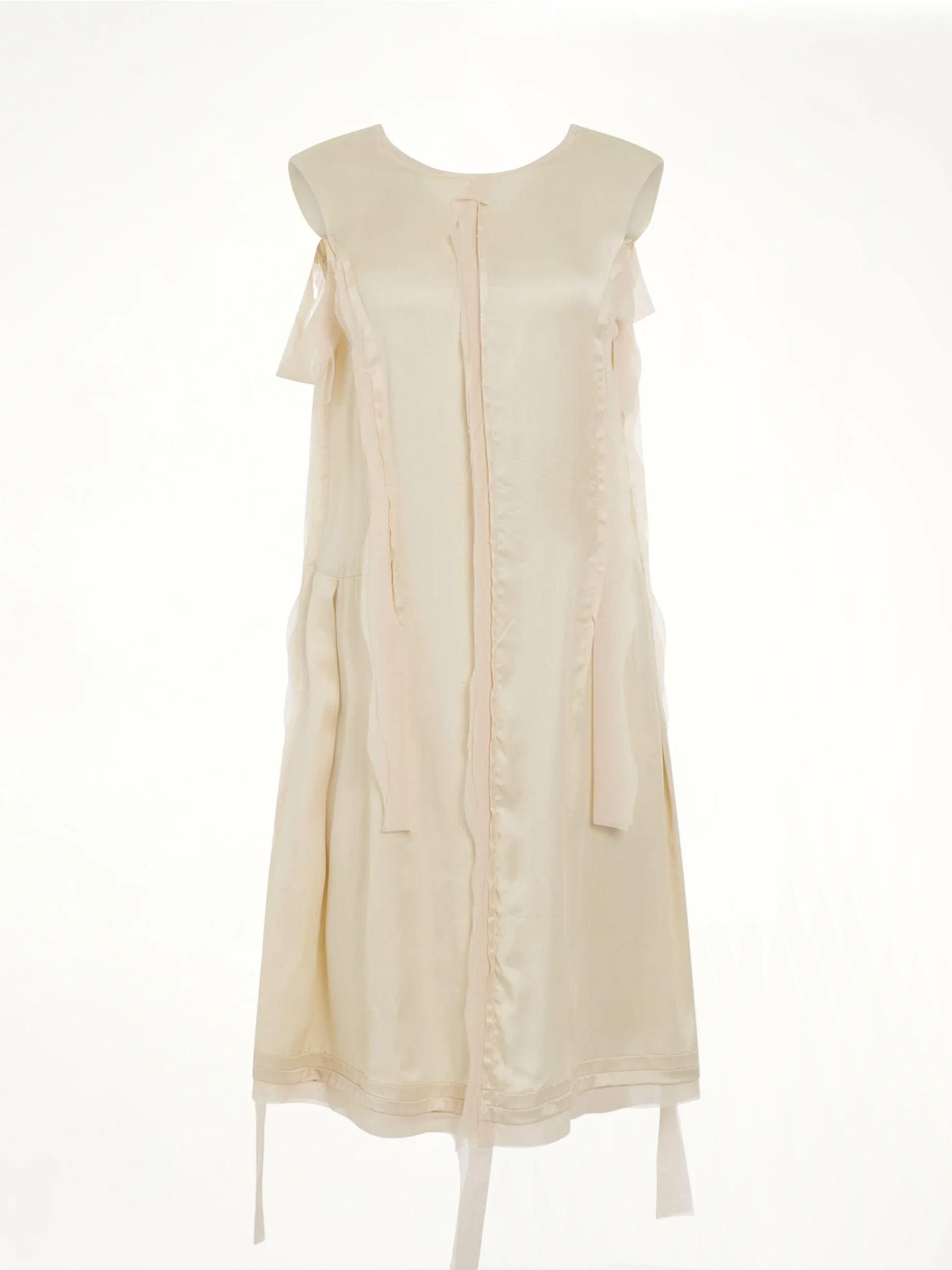 Asymmetric Distressed Dress in Butter - Image 4