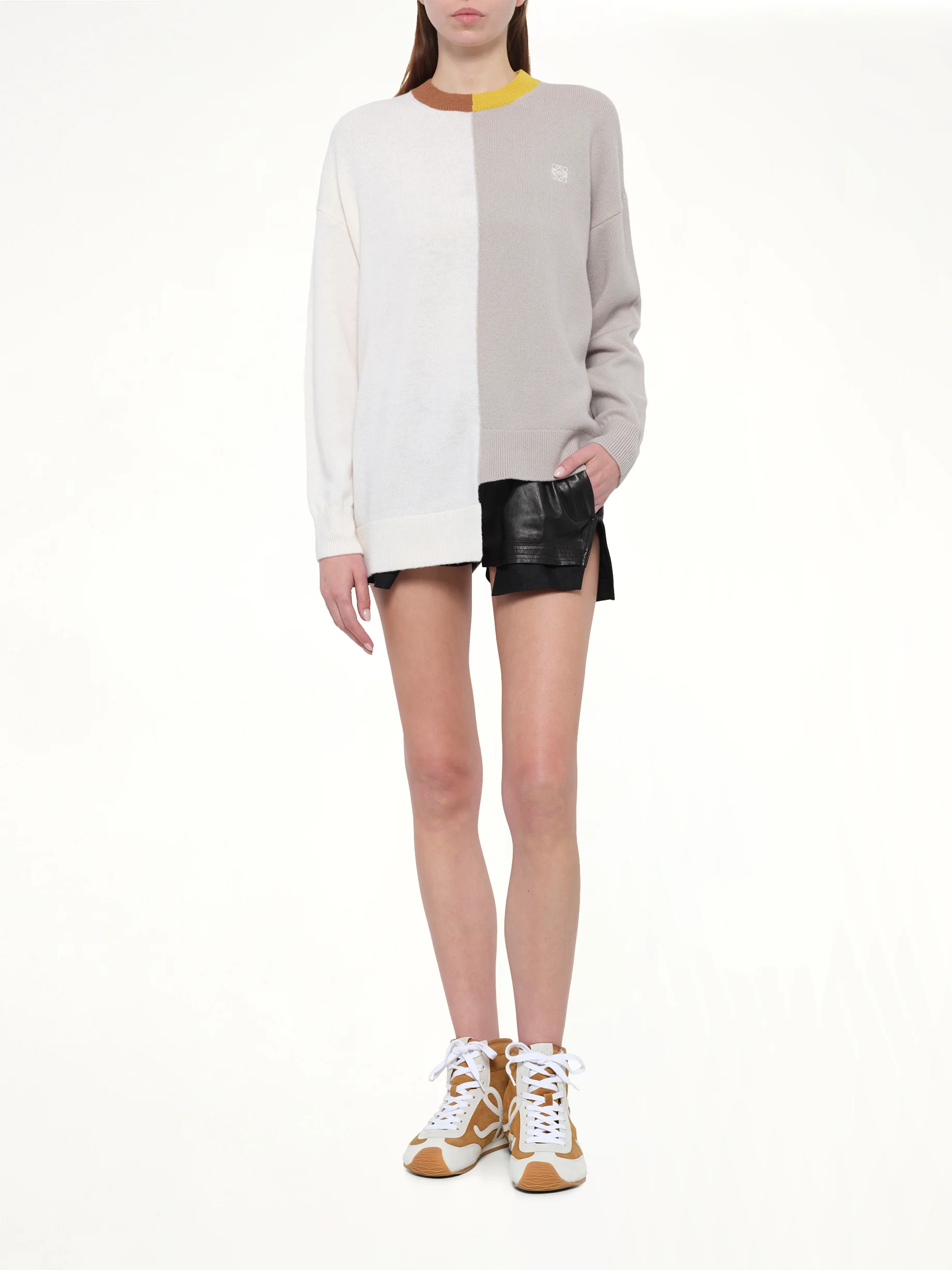 Asymmetric Sweater in Mustard/Bronze - Image 4