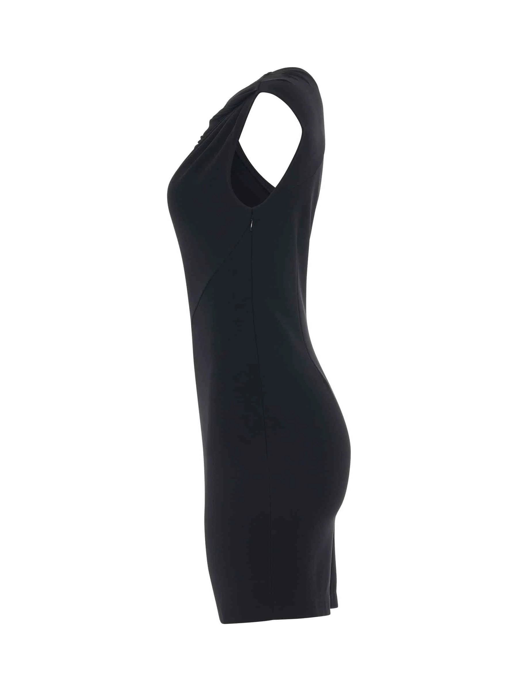 Asymmetrical Mini Dress in Black - Image 3