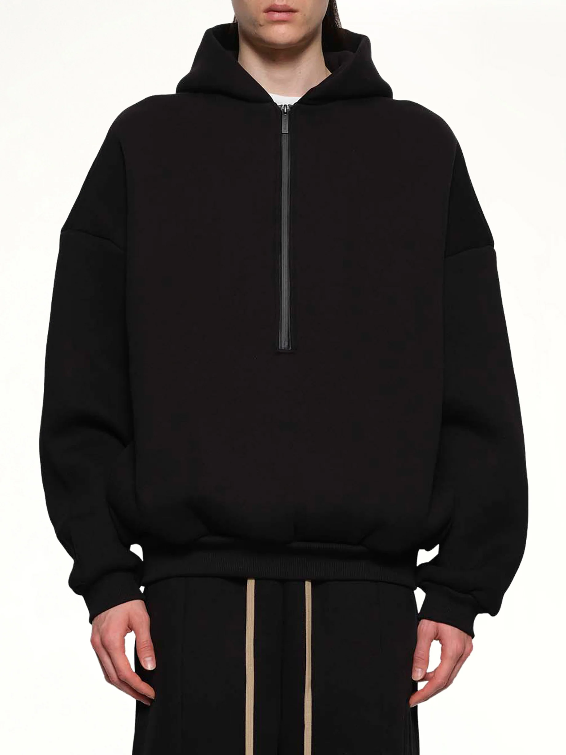 Athletic Halfzip Hoodie in Black