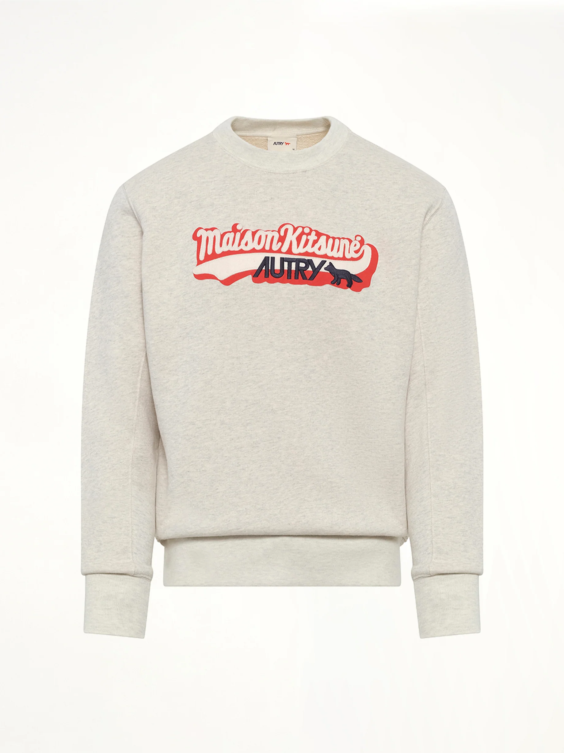 Autry x Maison Kitsune Sweatshirt in Grey Melange - Image 2