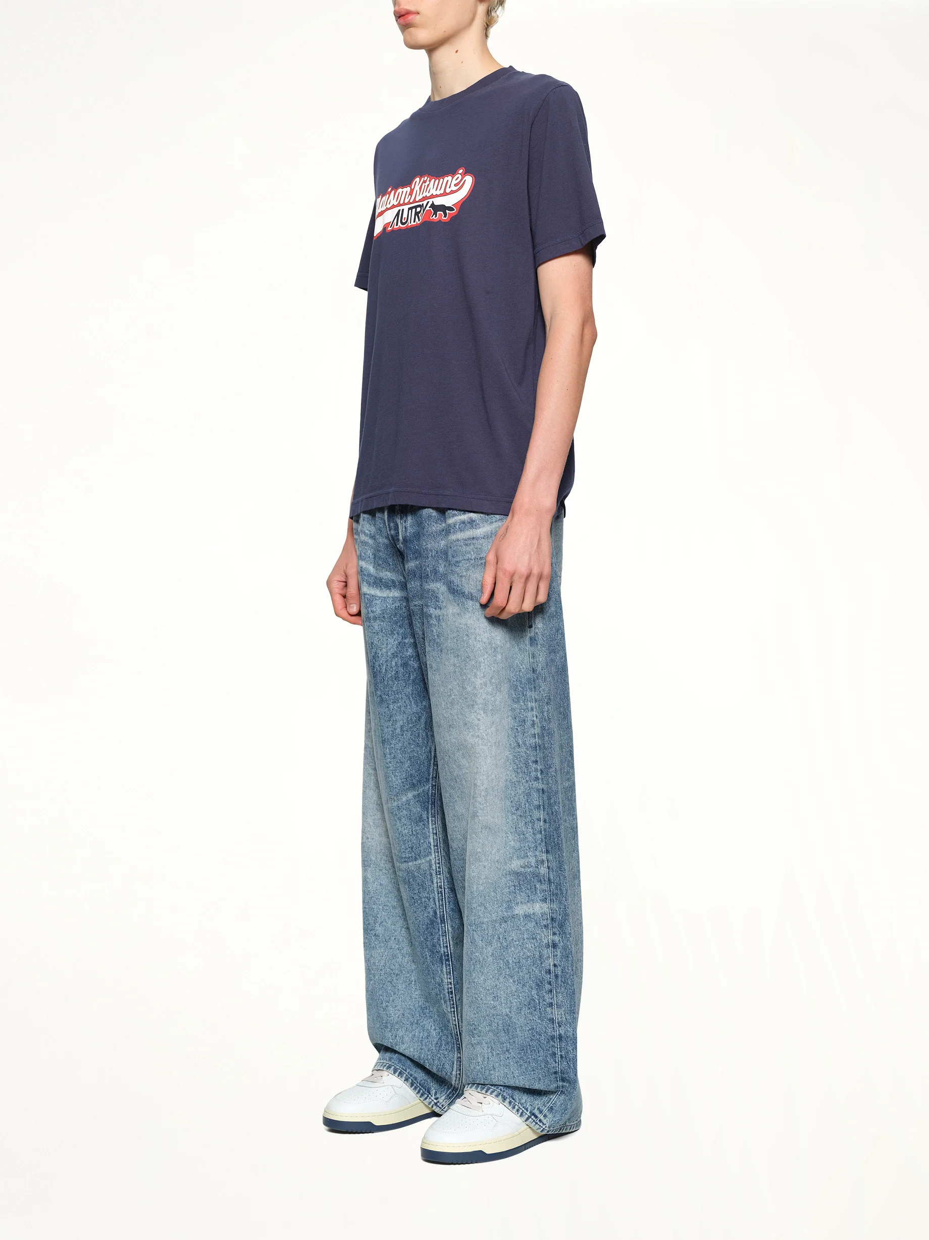 Autry x Maison Kitsune T-Shirt in Blue - Image 4