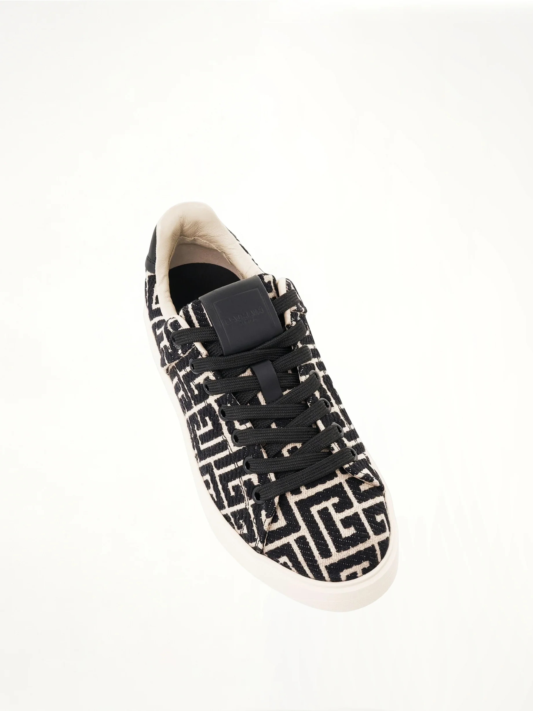 B-Court Monogram Jacquard Sneaker in Ivory/Black - Image 4
