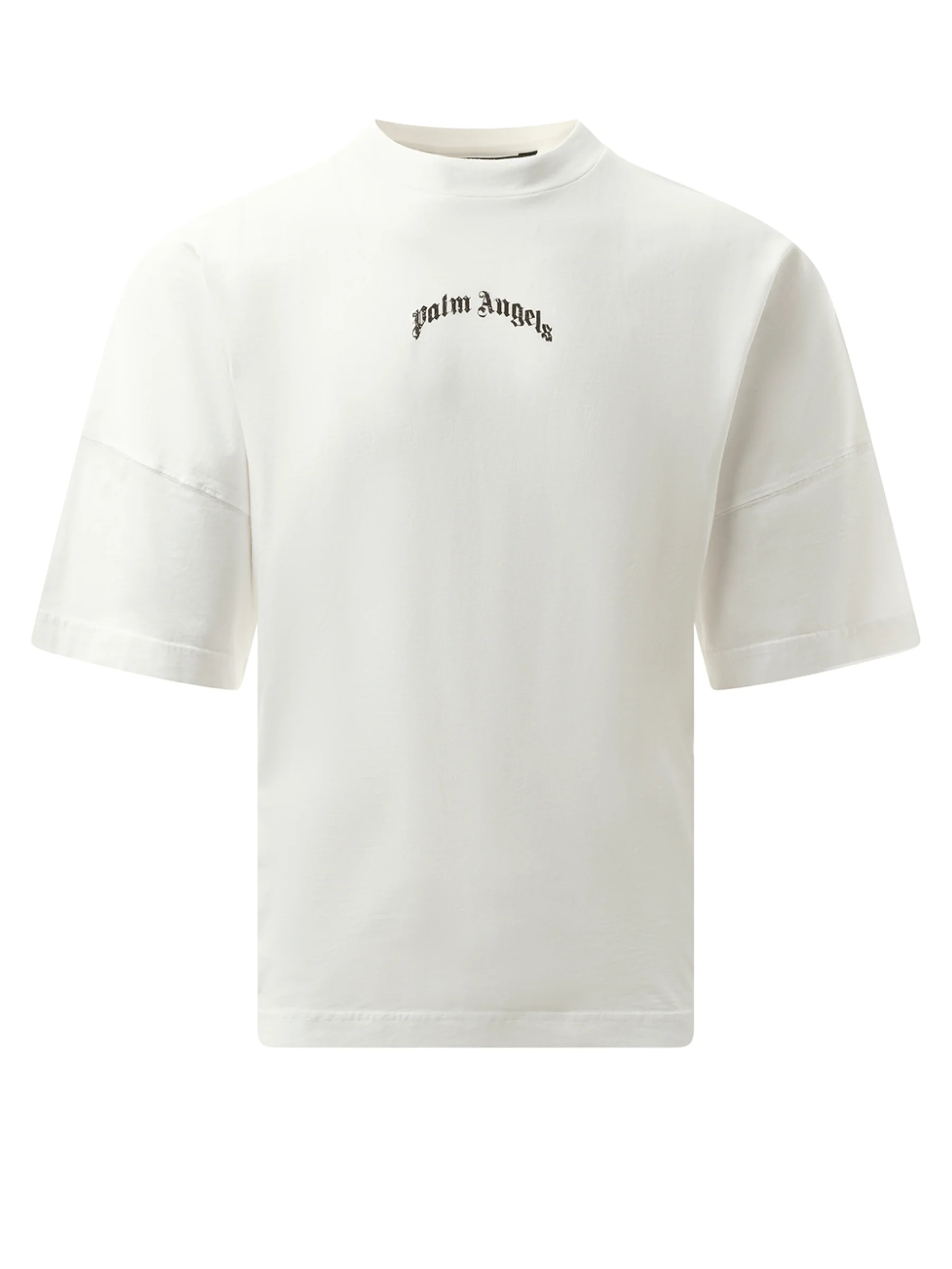 Back Curved Logo Over T-Shirt in Off White/Black - Image 2