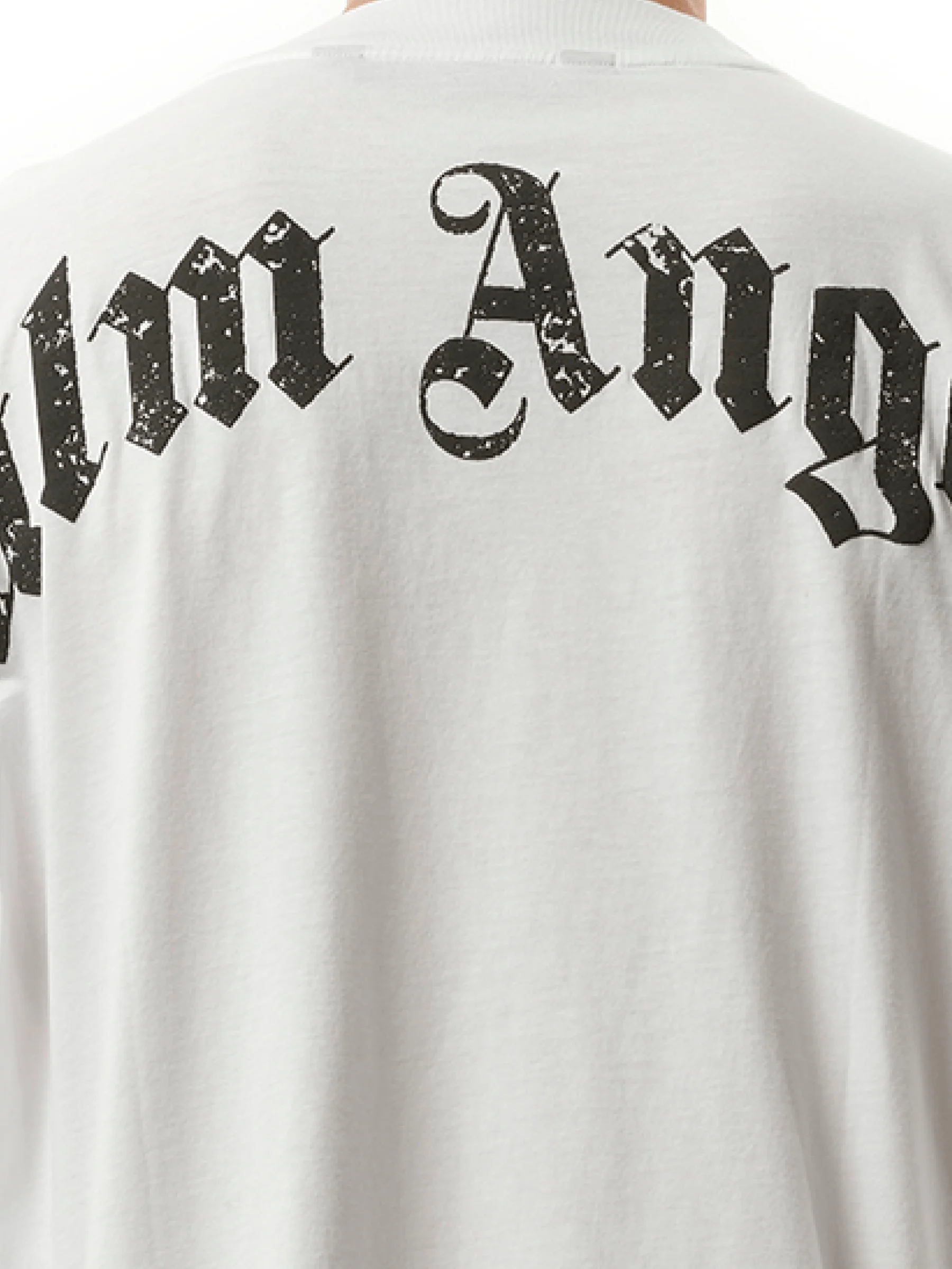 Back Curved Logo Over T-Shirt in Off White/Black - Image 3