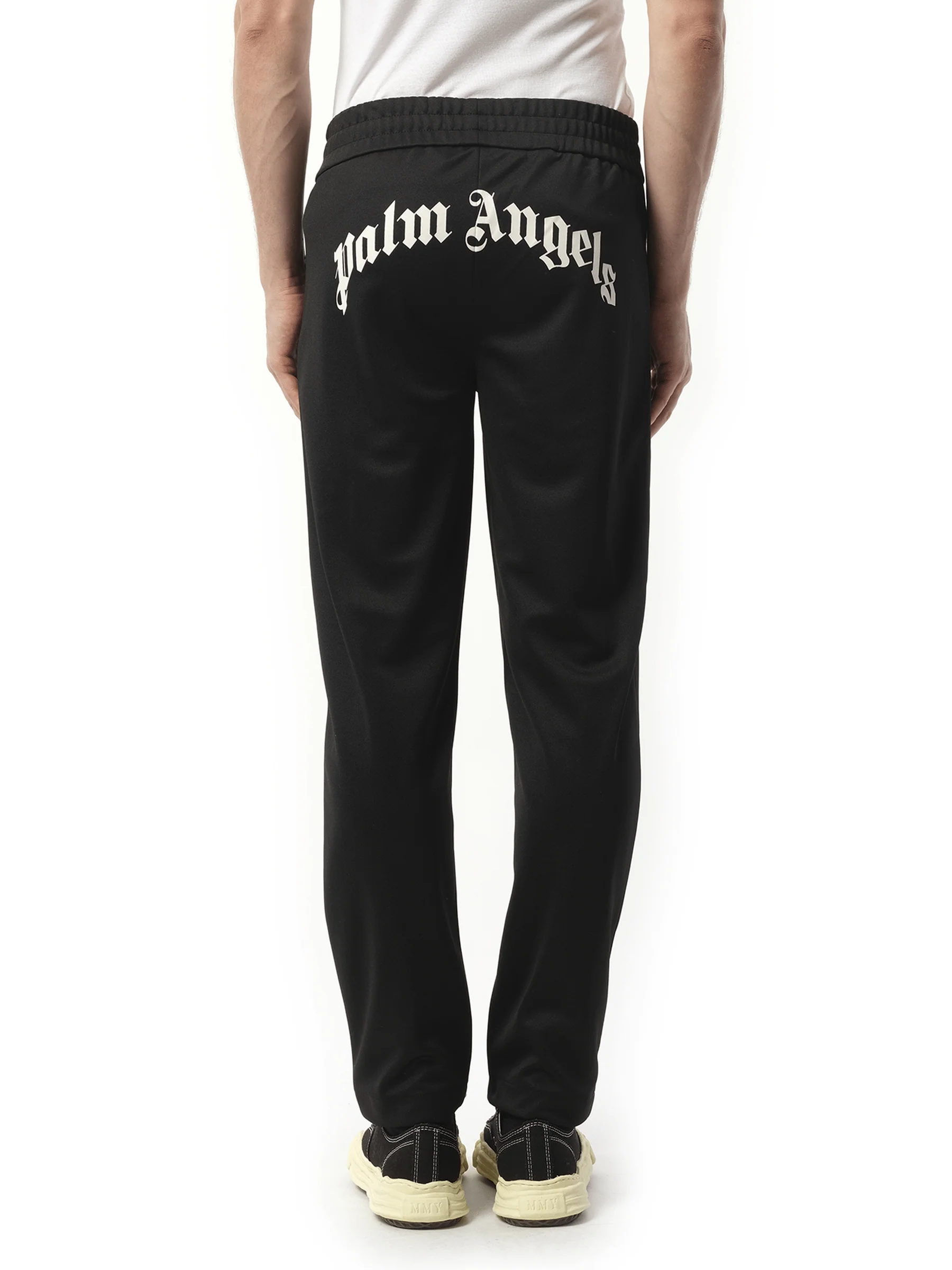 Back Curved Logo Track Pants in Black/Off White - Image 6