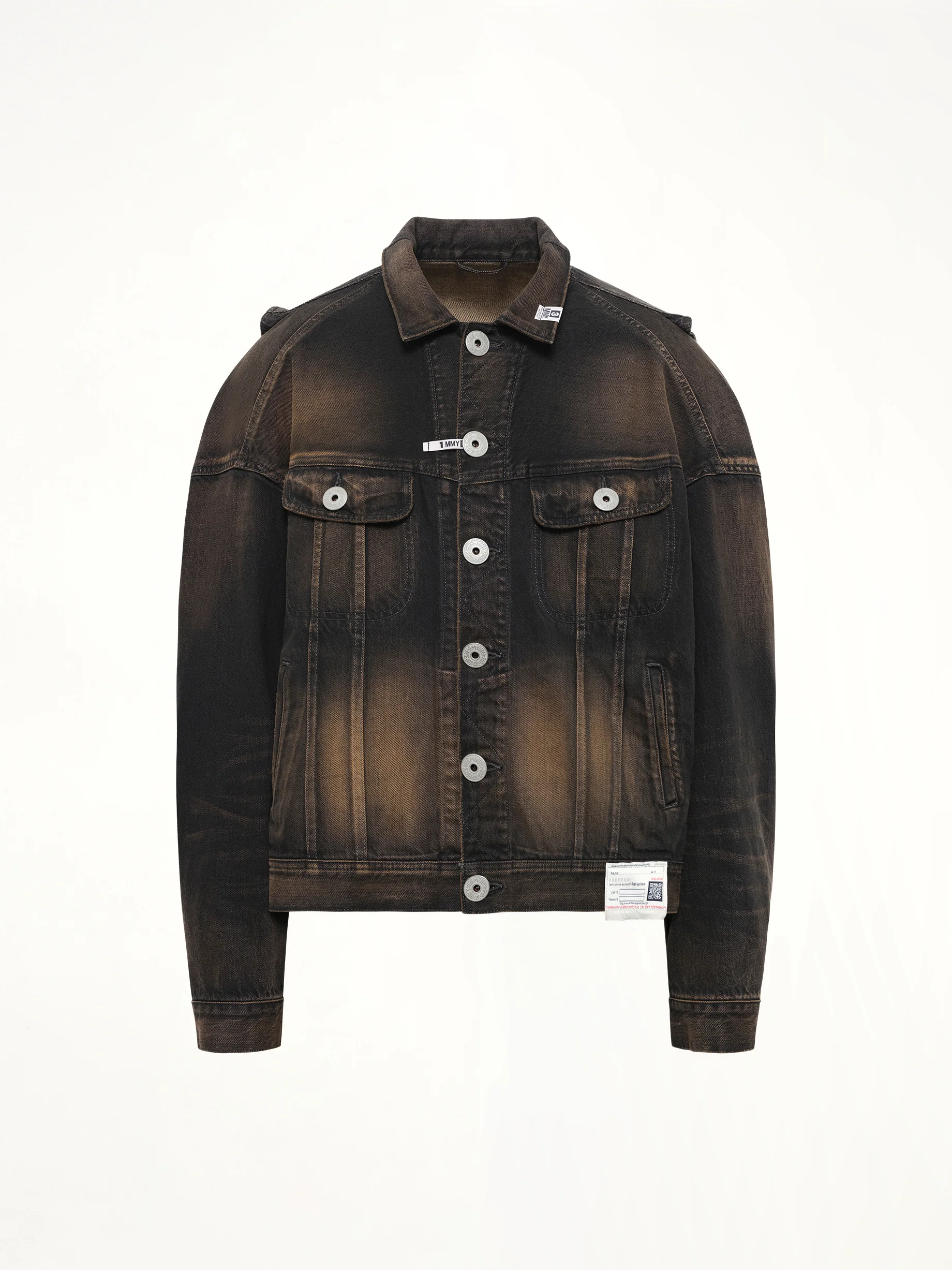 Back Vest Denim Blouson in Black - Image 2