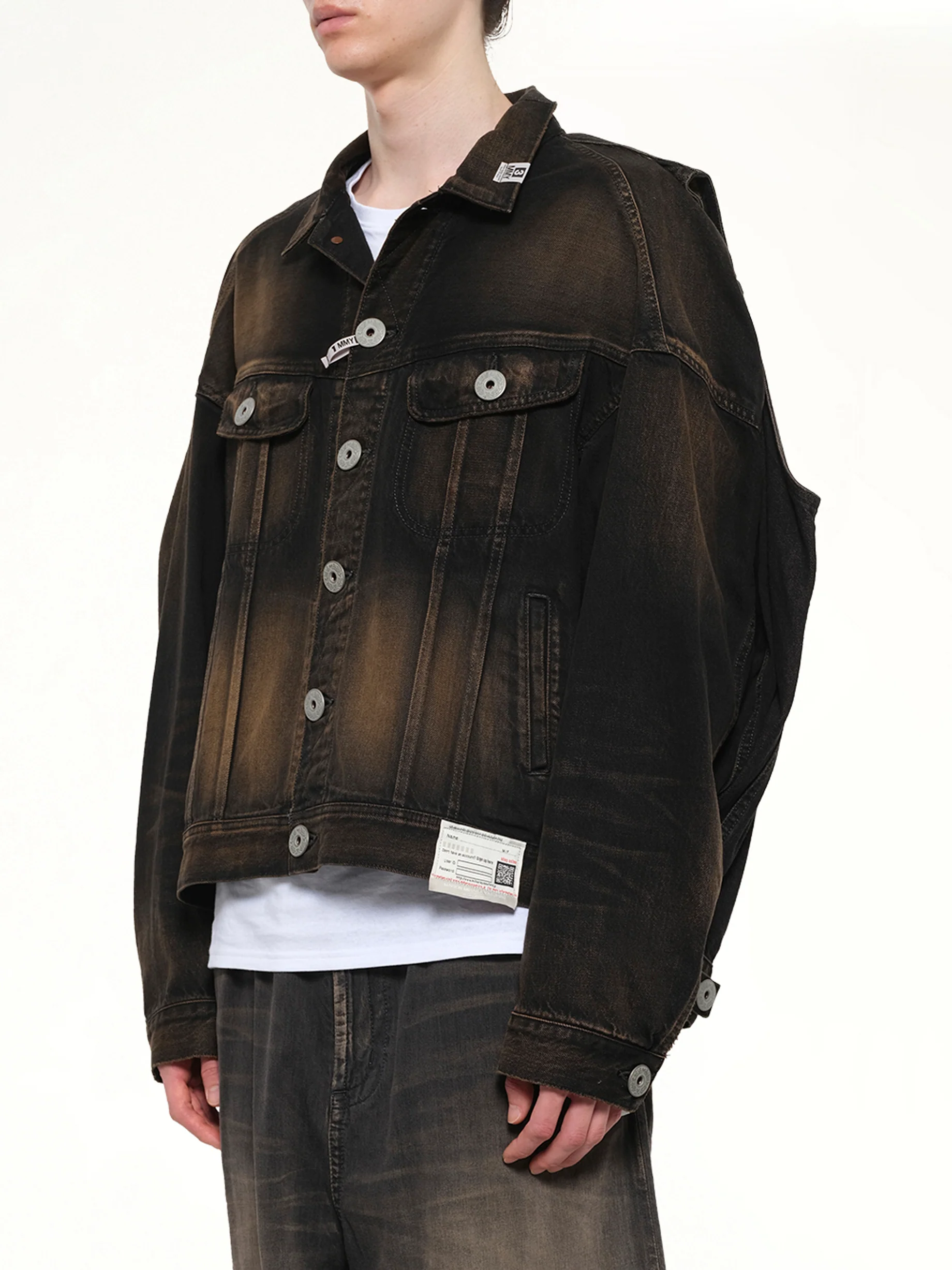 Back Vest Denim Blouson in Black - Image 3